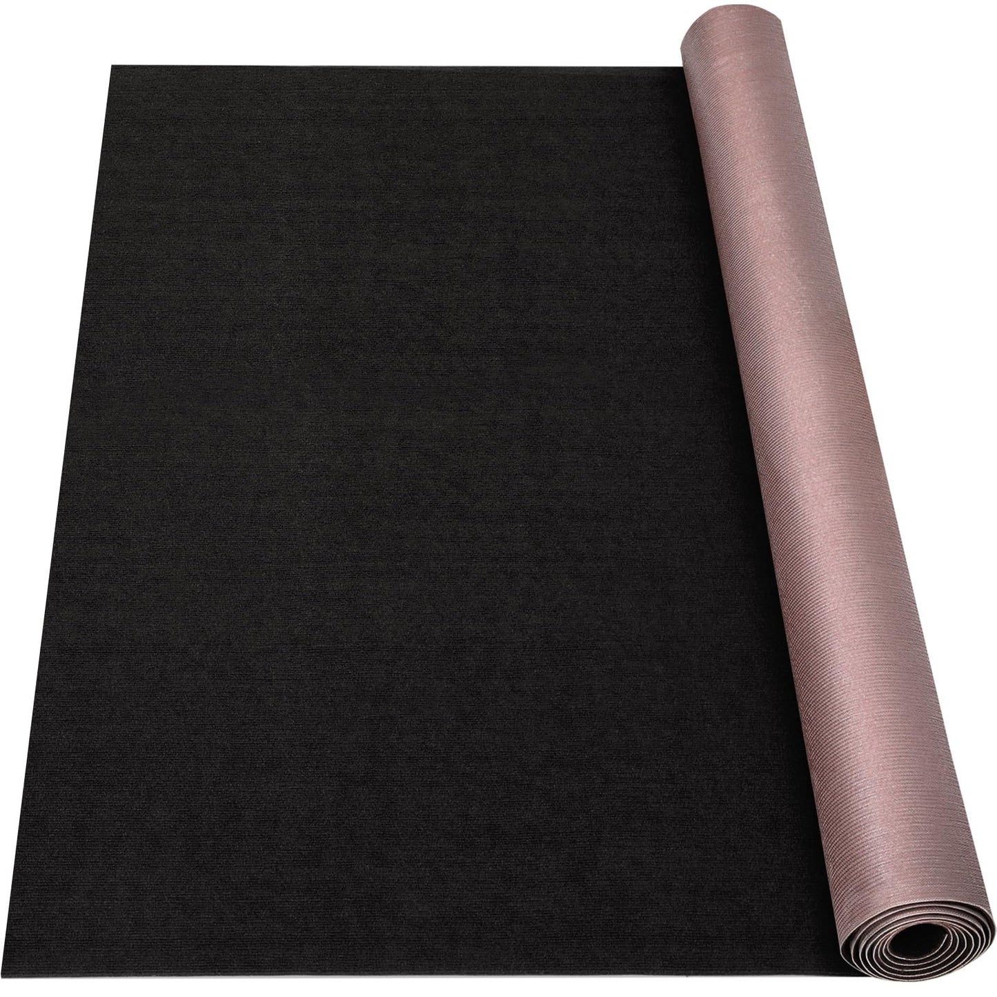 Grefinity Marine Carpet, 5 FT x 15 FT Black Indoor/Outdoor Rug 0.2" Thick TPE Backed Non-Slip Boat Carpet Roll for Home, Patio, Porch, Deck
