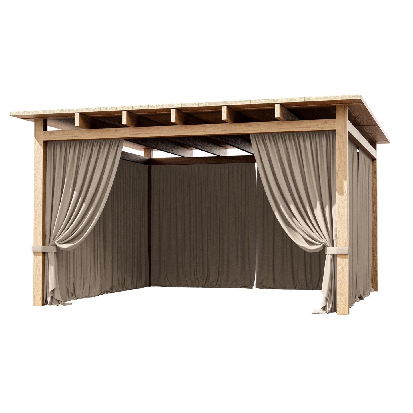 Tounosnt 4-Panel Gazebo Curtain, 12×12ft Waterproof Outdoor Privacy Panels with Zipper, Designed for Patio & Backyard Gazebo Tent (Curtain Only)