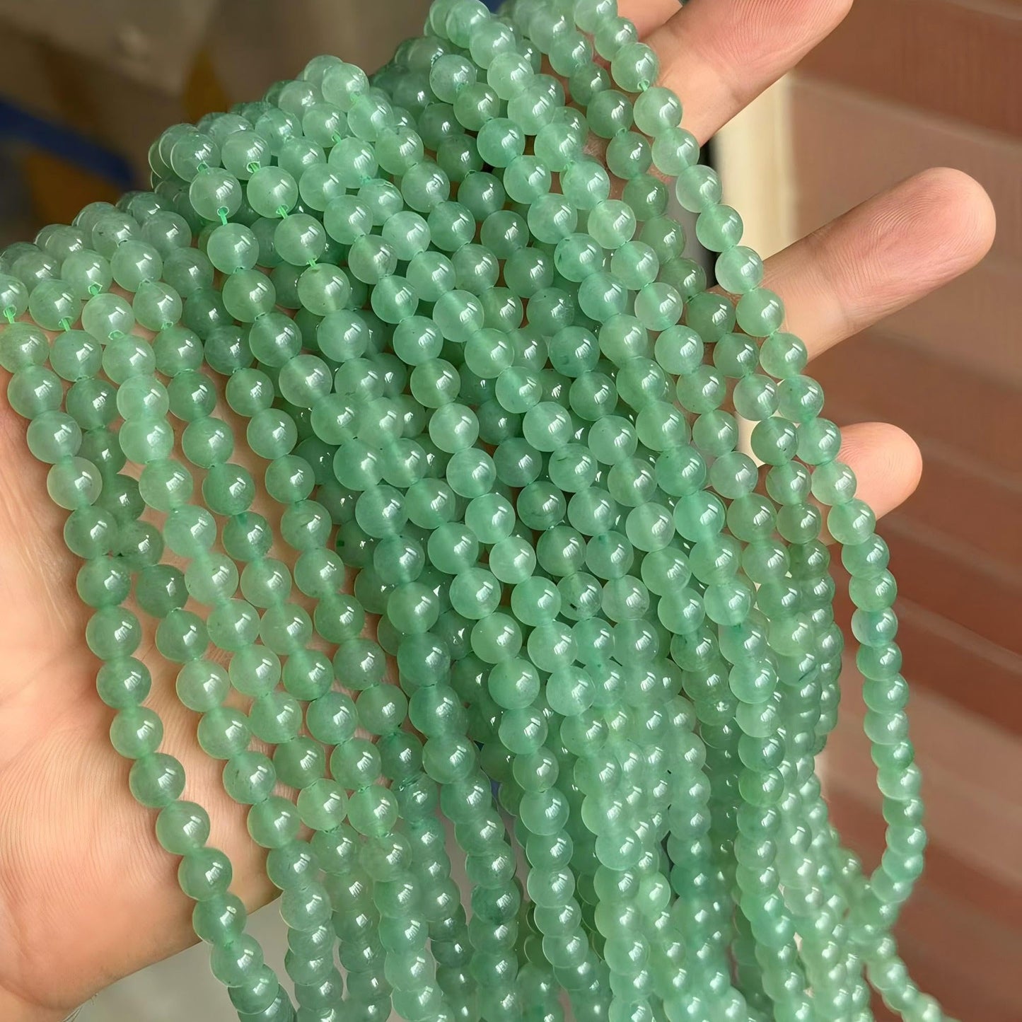 MJDCB Natural Stone Beads Green Aventurine Round Loose Beads for Jewelry Making DIY Bracelet Necklace (6mm)