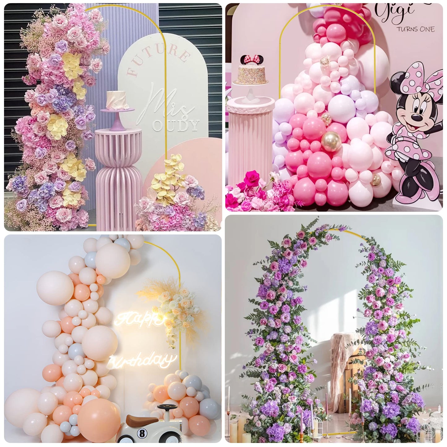 Wokceer 7.2 FT Wedding Arch Backdrop Stand and White Arch Cover, Metal Arch Stand with Arch Stand Cover for Birthday Party Wedding Ceremony Bridal Baby Shower Event Decor