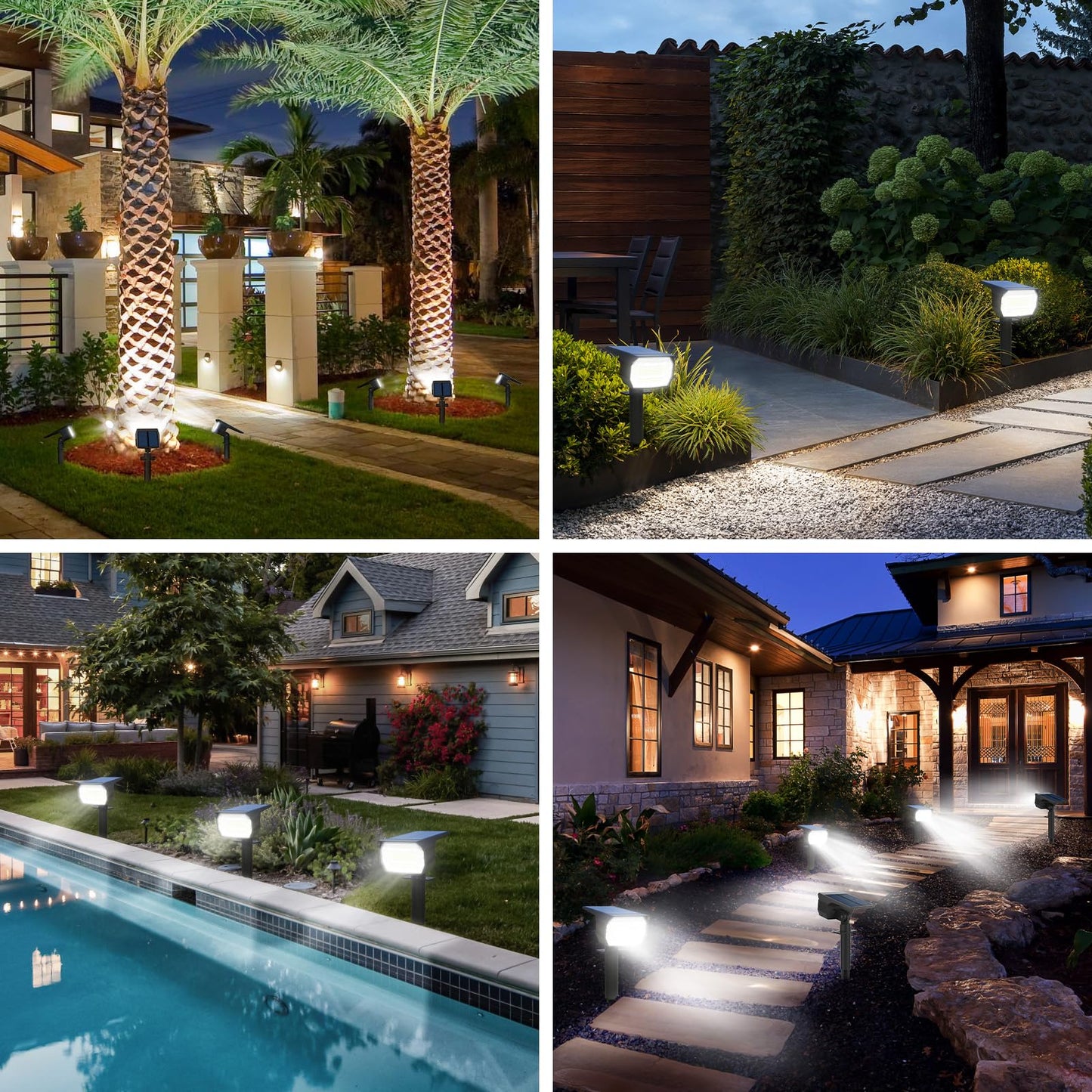 nipify Solar Lights Outdoor Waterproof, Motion Sensor Spot Lights- 4 Pack/56 LED/3 Modes Solar Powered Spotlights 2-in-1 Auto On/Off Landscape Lighting for Outside Yard Wall Garden, Cool White