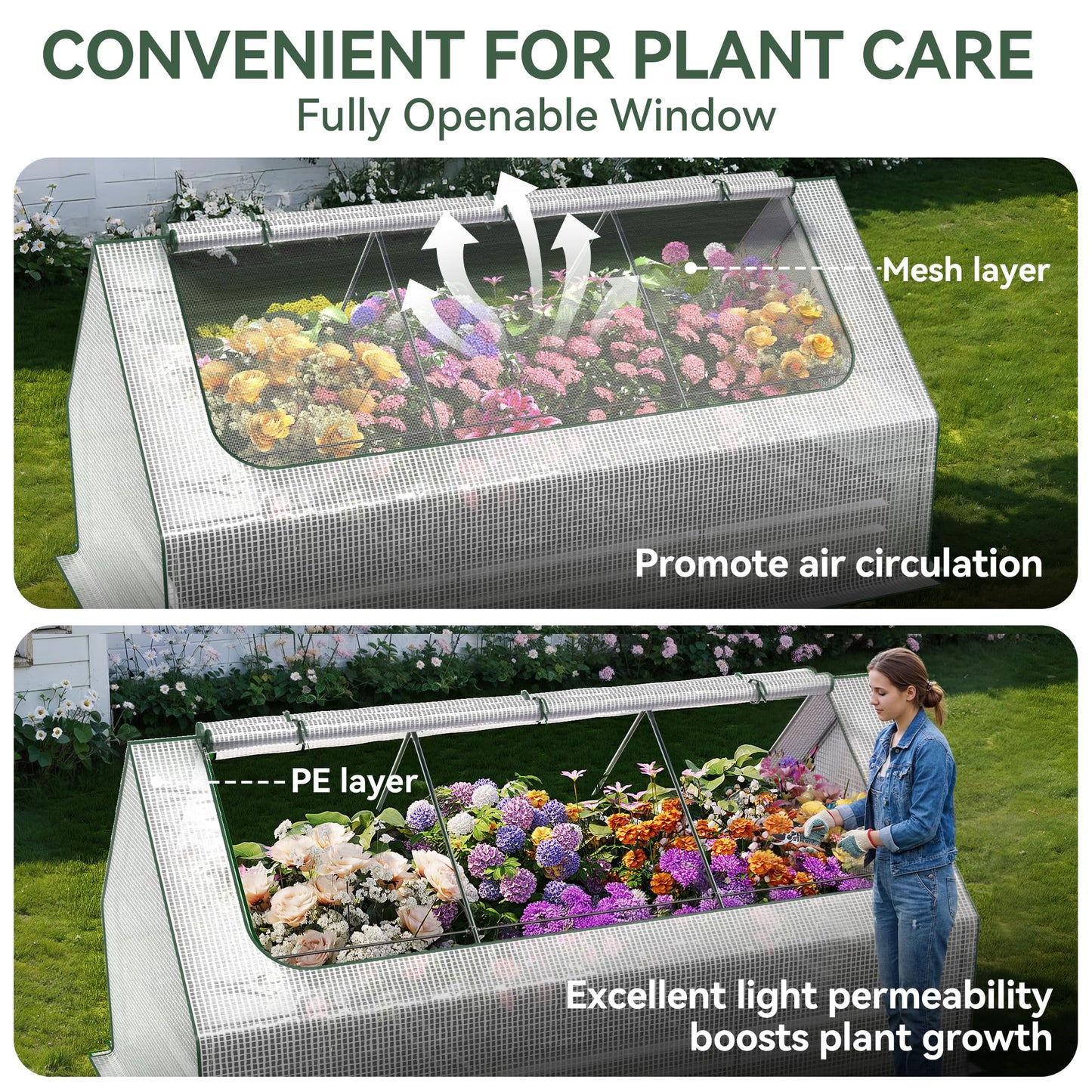 Lineware Raised Garden Bed with Self-Watering System, 8x4x1 ft Elevated Planter Boxes Outdoor with PE Cover, Galvanized Raised Beds for Gardening,Vegetables,Flowers, Backyard, Patio