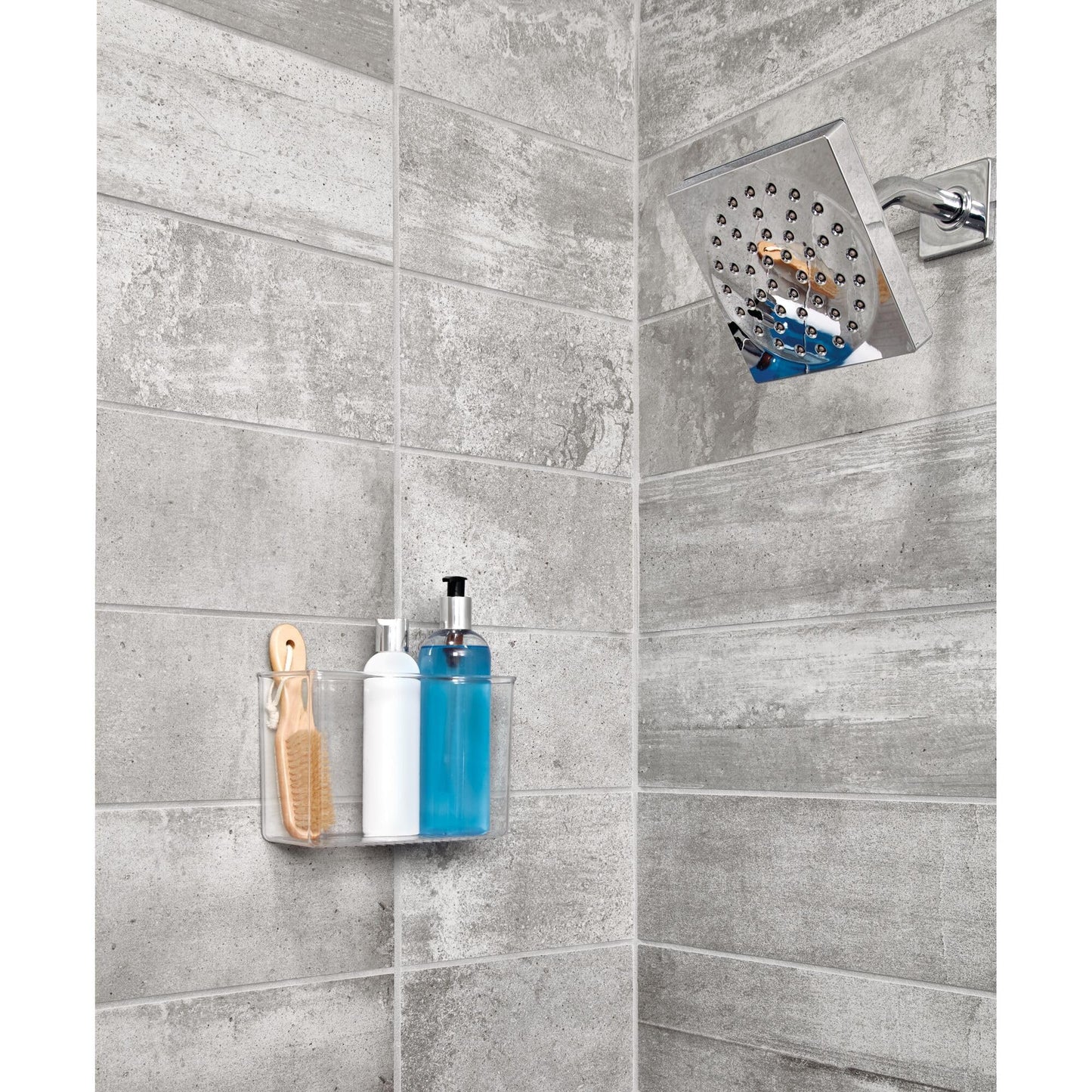 iDesign AFFIXX Plastic Wall Mount Organizer for Kitchen, Bathroom, Office, Bedroom, Garage, Craft Room, 3.5" x 8" x 5.5", Clear
