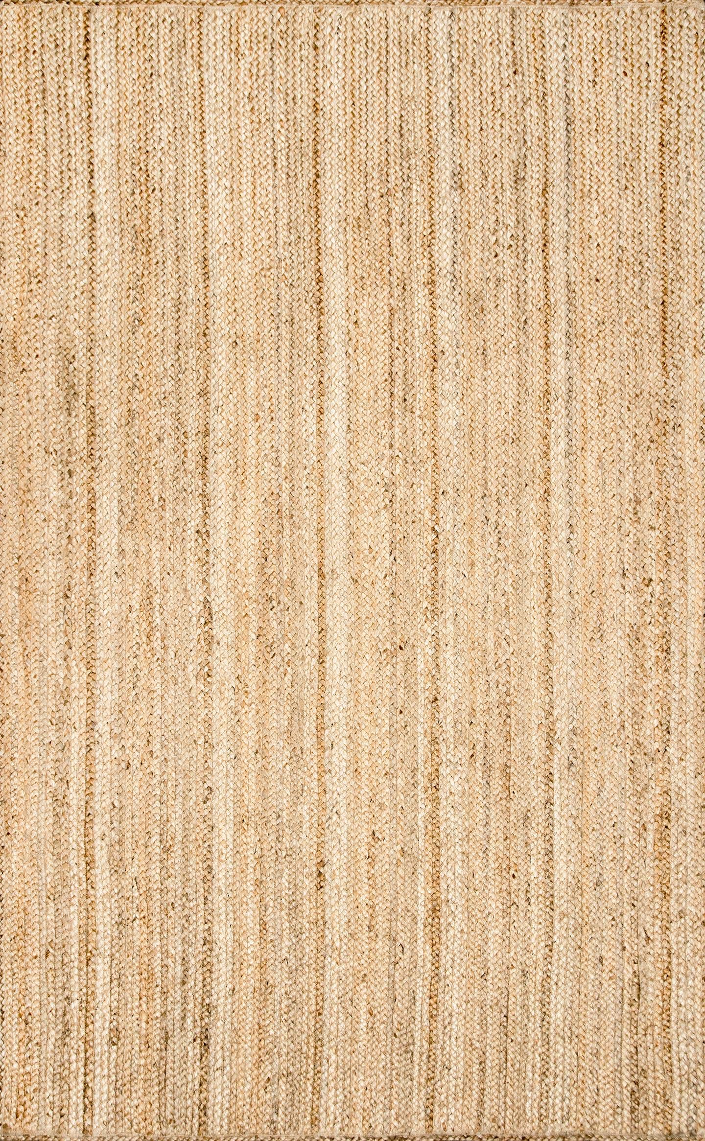 nuLOOM 6x9 Rigo Jute Hand Woven Area Rug, Natural, Solid Farmhouse Design, Natural Fiber, For Bedroom, Living Room, Dining Room, Hallway, Office, Kitchen, Entryway