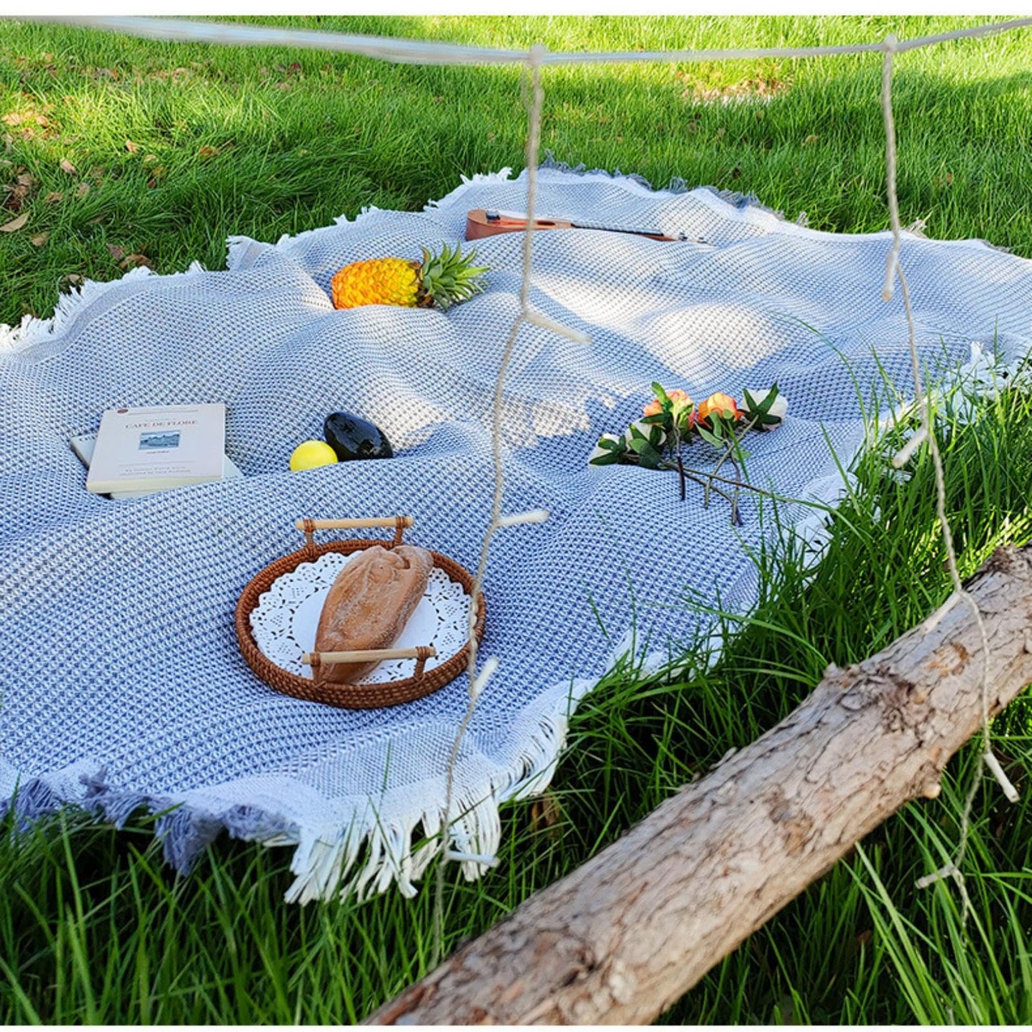 Zyntrytong 70"x 70" Picnic Blanket Extra Large,Layer Outdoor Blanket for 5 to 7 Adults,Camping Grass Lawn Park Accessories Cute Couple Gifts Ideas Wedding Registry for Camping, Park, Beach (Gray)