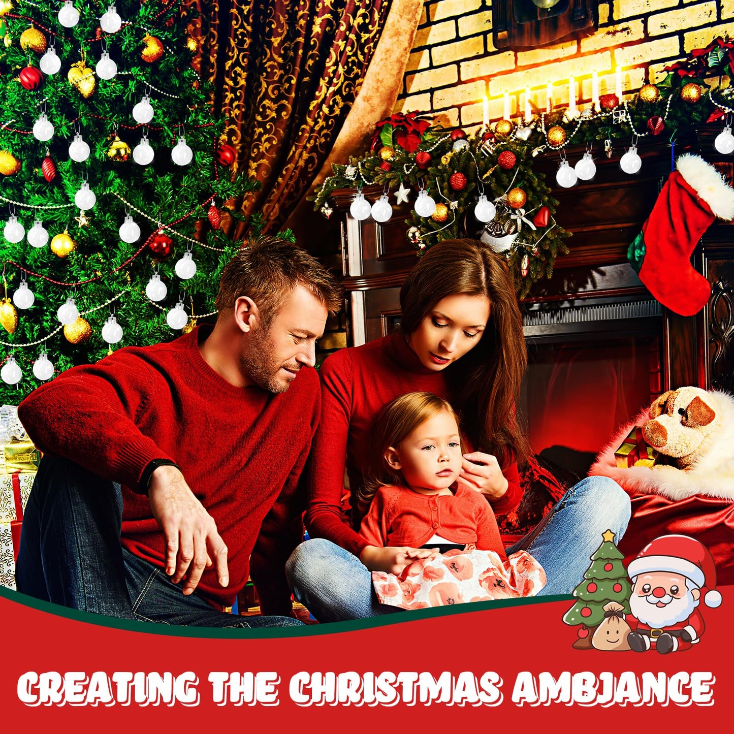 36 Pcs 1.57 inches White Christmas Ball Christmas Tree Ornaments Christmas Tree Pendants Xmas Shiny Balls Baubles Set Christmas for Christmas Tree Hanging Wreath Garland Decorations（White）