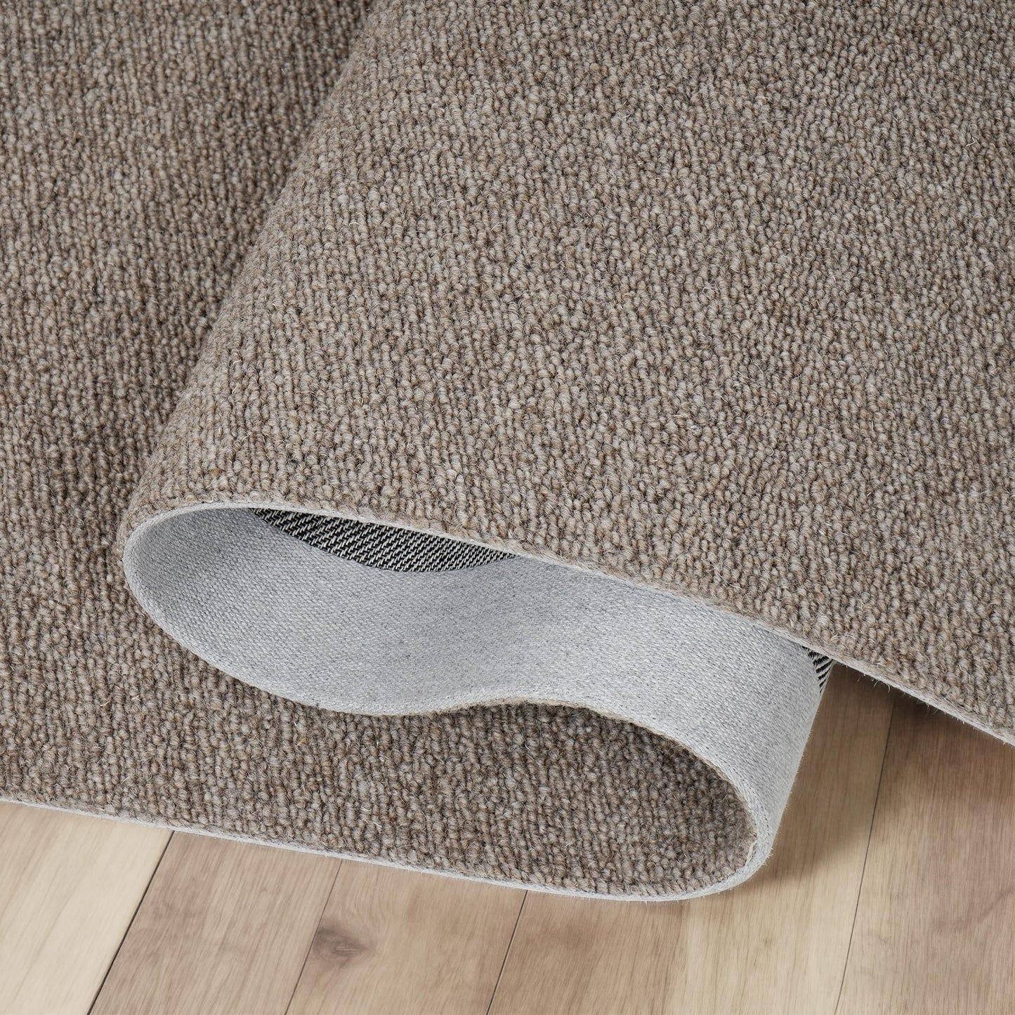 jxgzyy 100% Wool Area Rug 5'×7', All-Natural Plateau Wool Carpet with Cotton Backing, 0.28'' Low Pile Non-Shedding Modern Minimalist Style for Bedroom Living Room and Home Office, Solid Brown