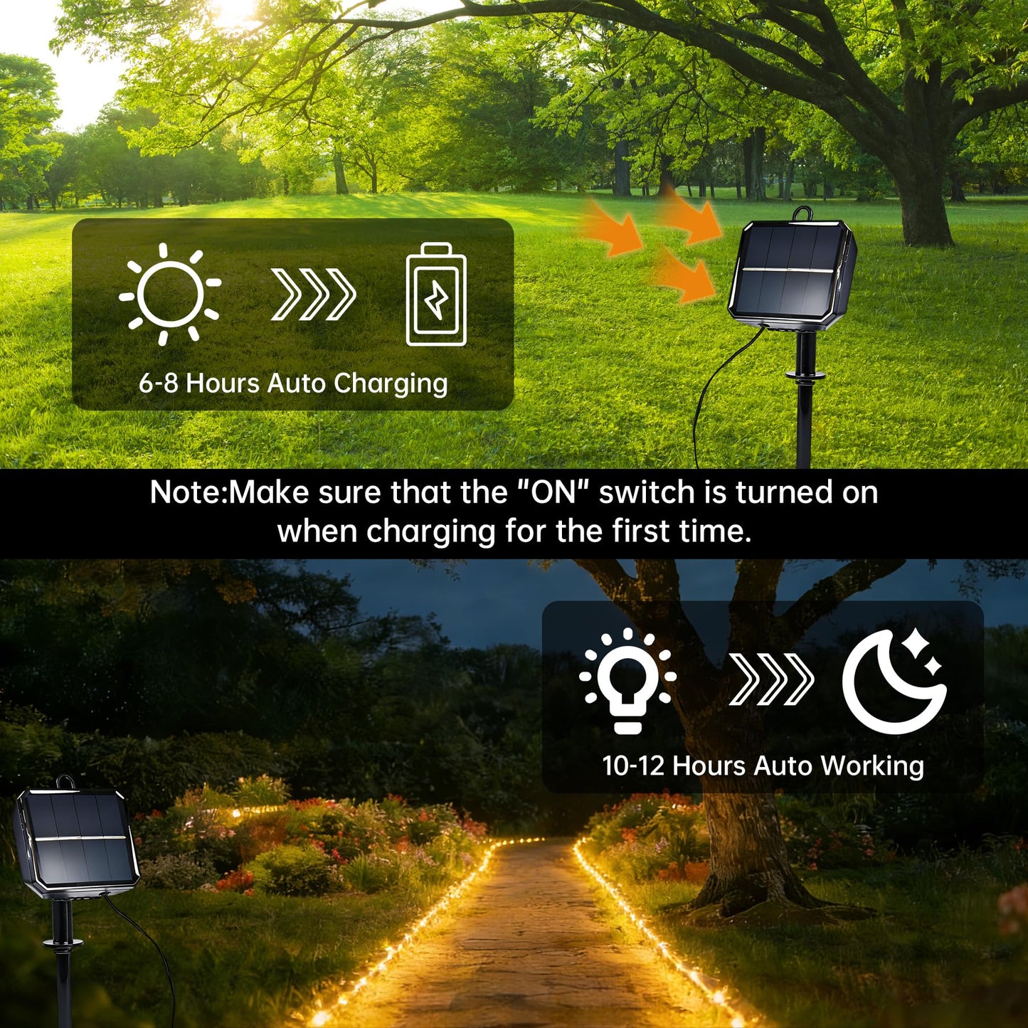BANBANJO Solar Rope Lights for outside, 66ft 200 LED Solar string Lights with 8 Modes, Waterproof Solar Outdoor Light for Patio Garden Party Tree Porch Pool Fence Outdoor Holiday Xmas Decor-Warm White
