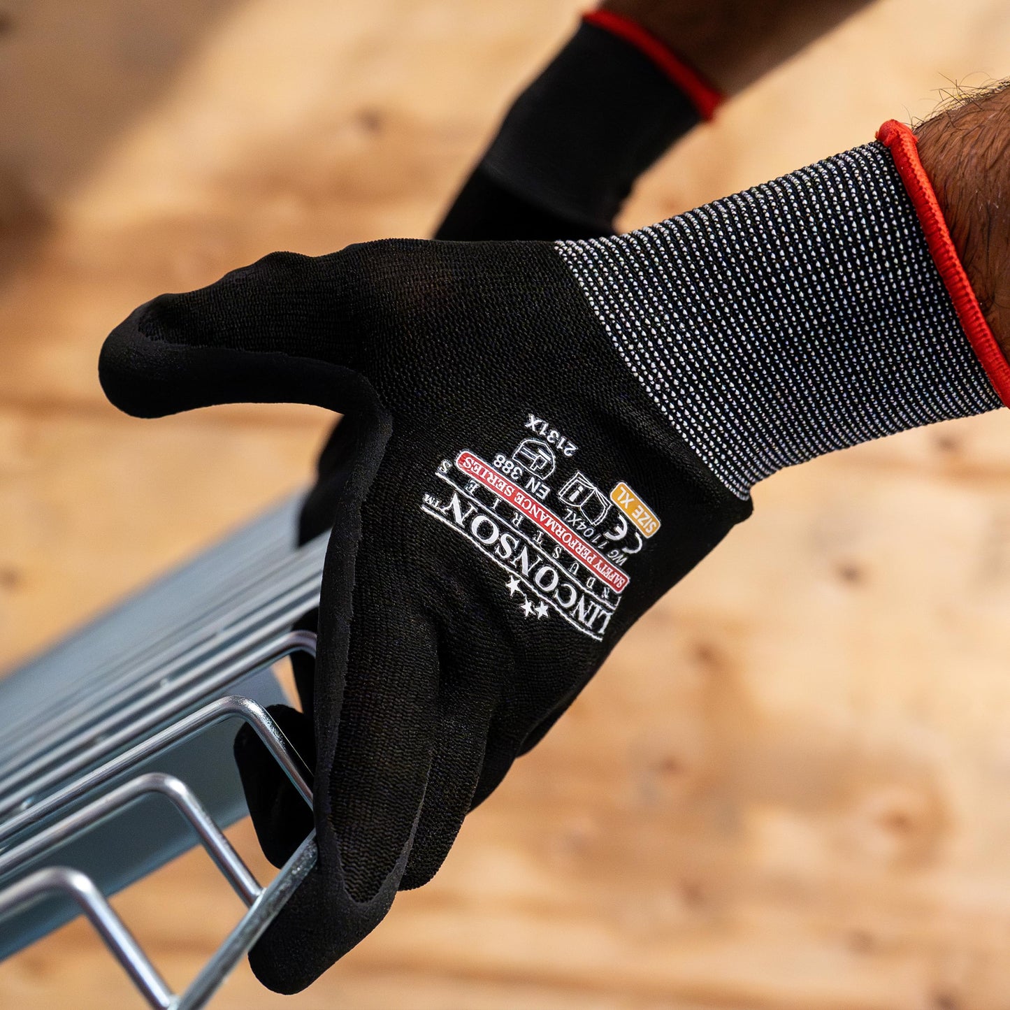 linconson 12 Pack Safety Performance Series Construction Mechanics Work Gloves (S (Pack of 12), Black)