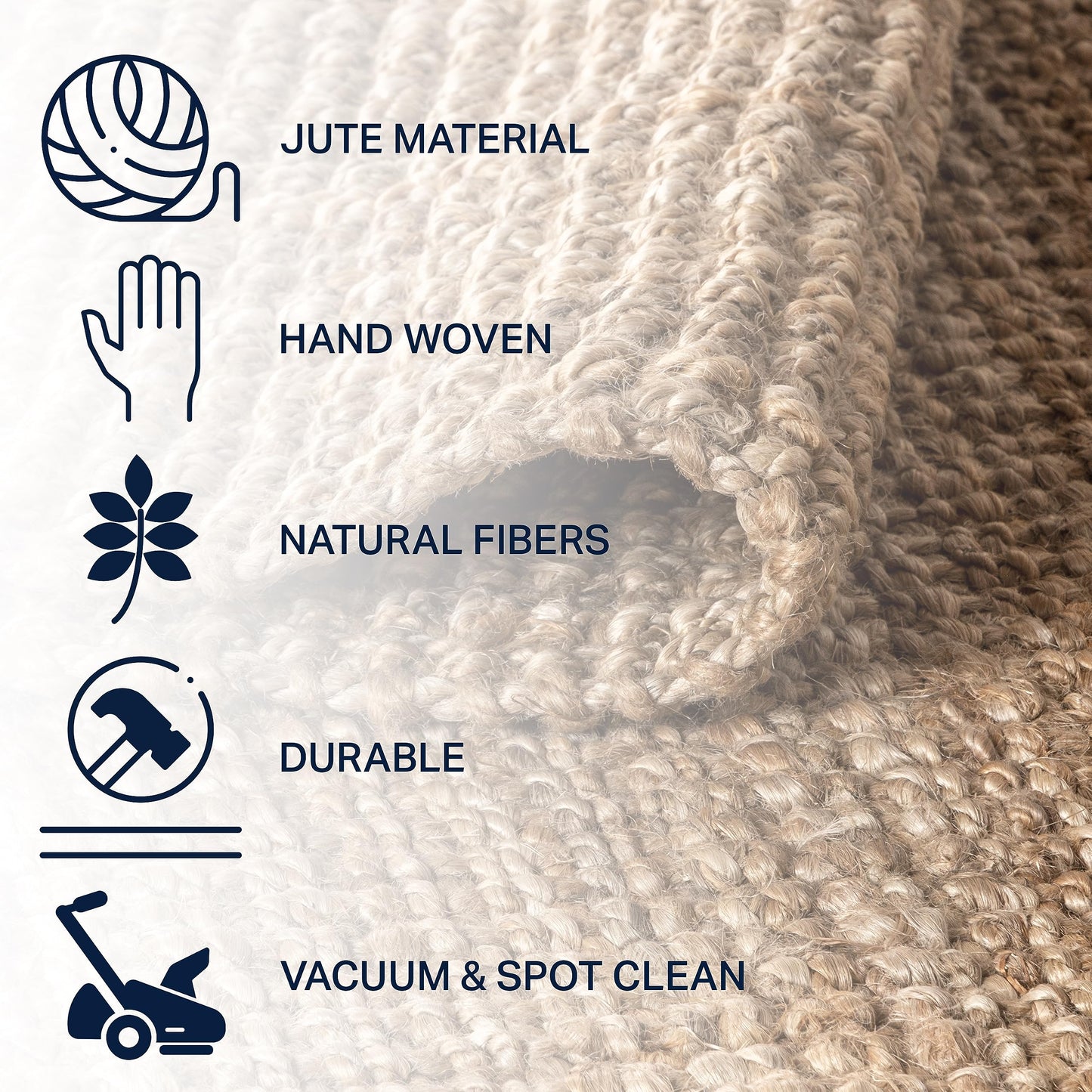 JONATHAN Y Pata Hand Woven Chunky Jute Natural Indoor Area Rug, 5x8, Bohemian, Rustic, Cottage, Easy-Cleaning for Living Room, Bedroom, Kitchen, Non-Shedding (NRF102A-5)