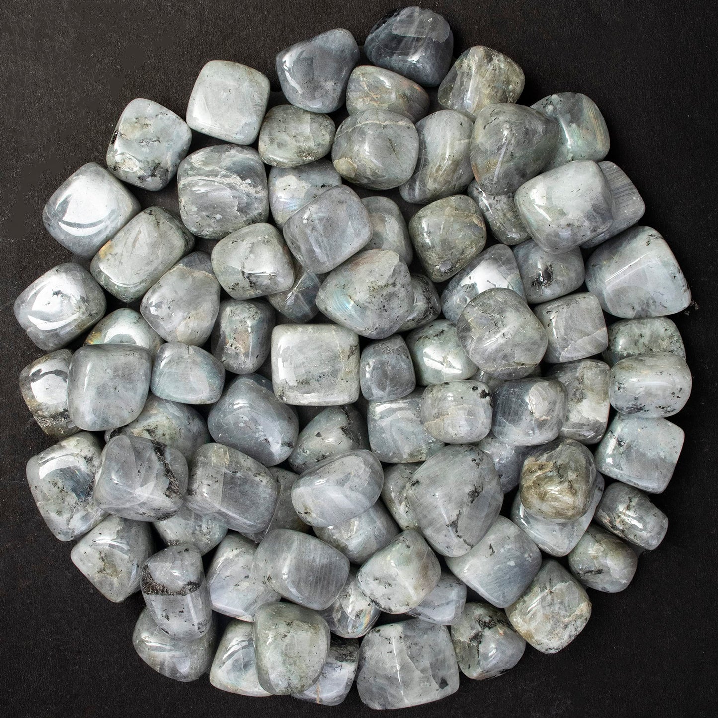 "Crocon 1LB Purple Labradorite Tumbled Stones and Crystals Bulk 2000+ Carats Natural Crystal Kit for Reiki Healing Crystal Polished, Tumble Stones, Chakra Balancing, Reiki Gift, Home Decor Size : 20mm"