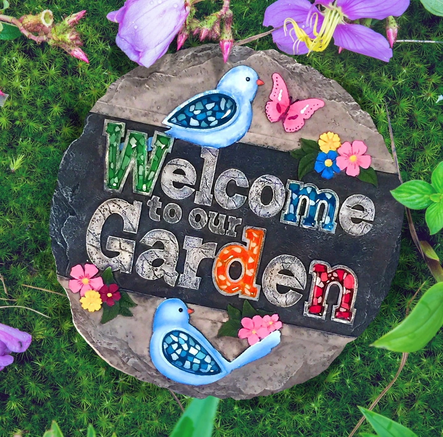 Spoontiques - Garden Décor - Family Stepping Stone - Decorative Stone for Garden