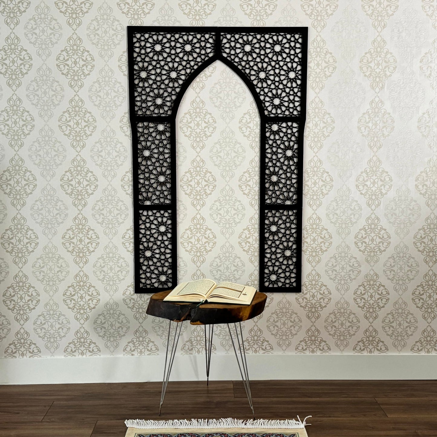 iwa concept Wooden Mihrab Wall Design, Islamic Wall Art, Pray Room Decor, Housewarming Gift for Muslims at Ramadan (XXLarge)