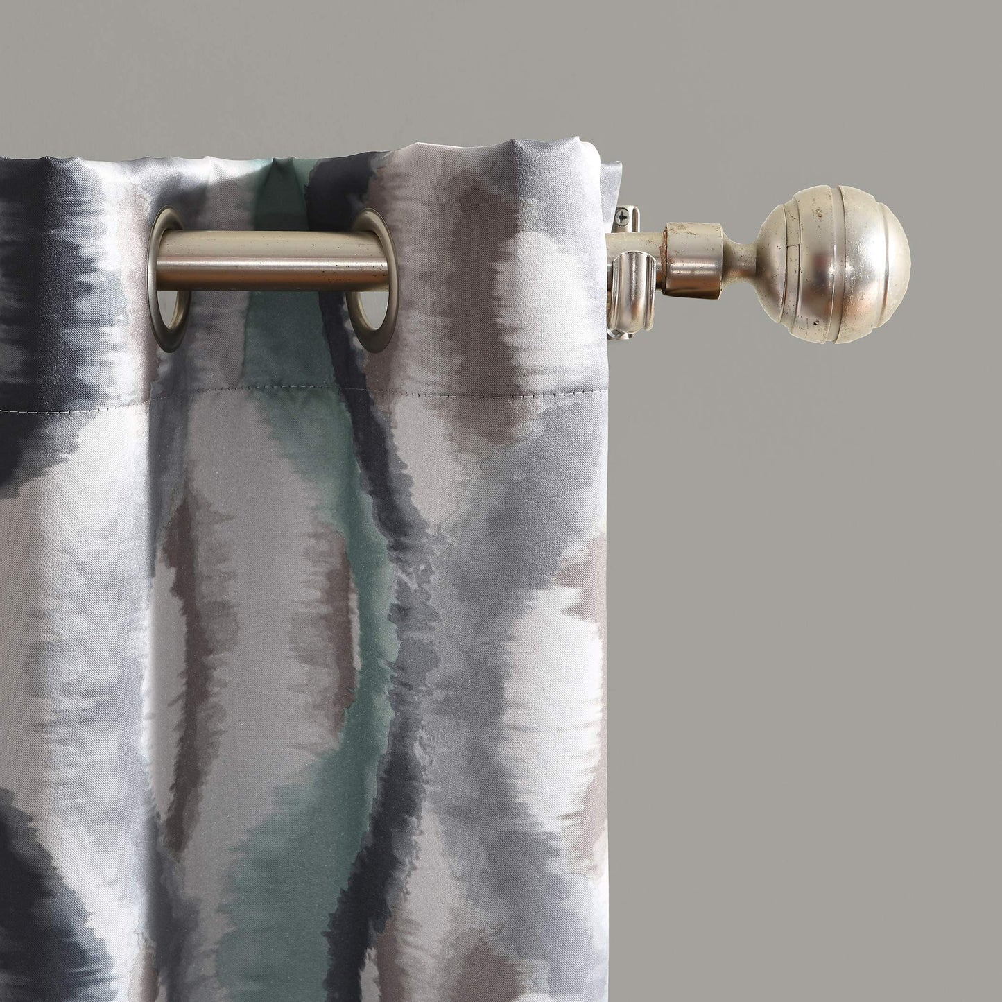 Sun Zero Burbank Watercolor Ogee Energy Efficient Grommet Curtain Panel, 54" x 63", Linen