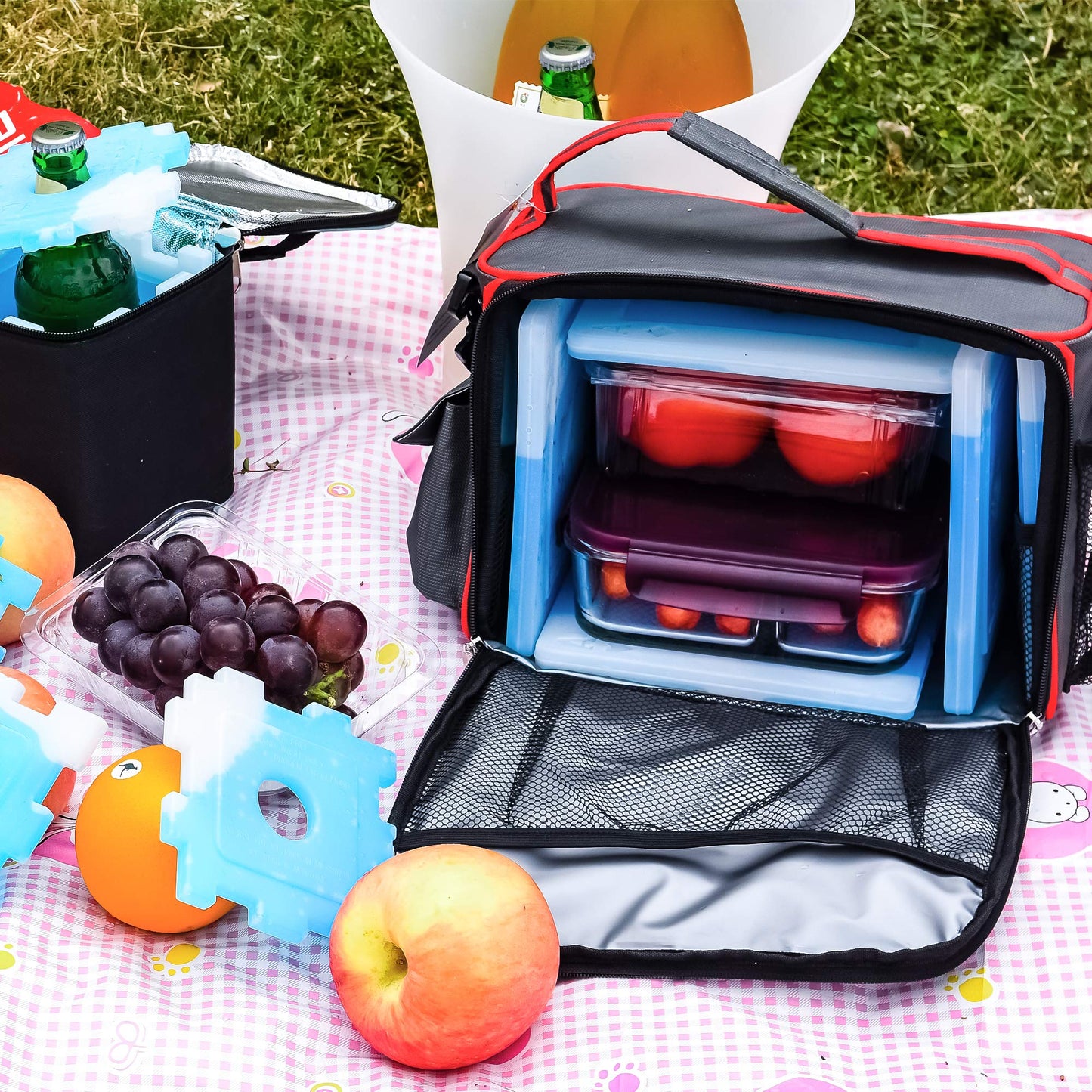 10pcs Ice packs for Lunch Box - Freezer Ice packs - Slim Long Lasting Cool Packs for Lunch Bags and Cooler, Poker Design (Heart)