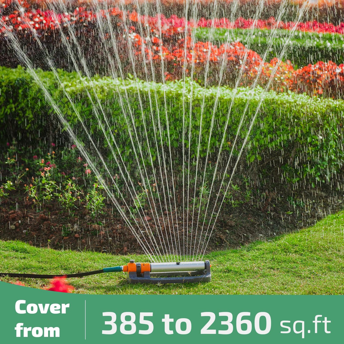 LINEX Oscillating Water Sprinklers for Yard, Garden and Lawn Sprinkler for Large Outdoor Area with Adjustable Spray