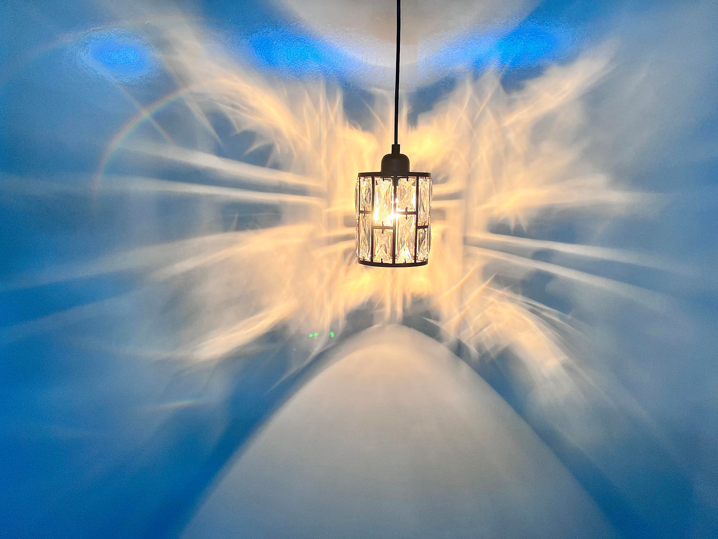 Dolaimy House 2 Pack Crystal Hanging Pendant Light Fixture, 5.3in Oil Rubbed Bronze, Model X3773BD1NI