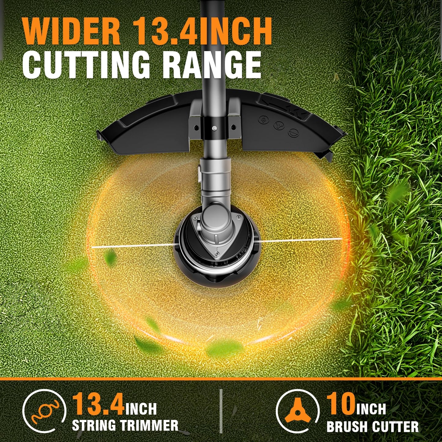 Alloyman 40V MAX Cordless String Trimmer, 2-in-1 Weed Wacker Trimmer & Edger, 2 x 4.0Ah Batteries and Fast Charger Included, 13.4Inch Electric Weed Eater for Lawn Edging, Yard, Garden