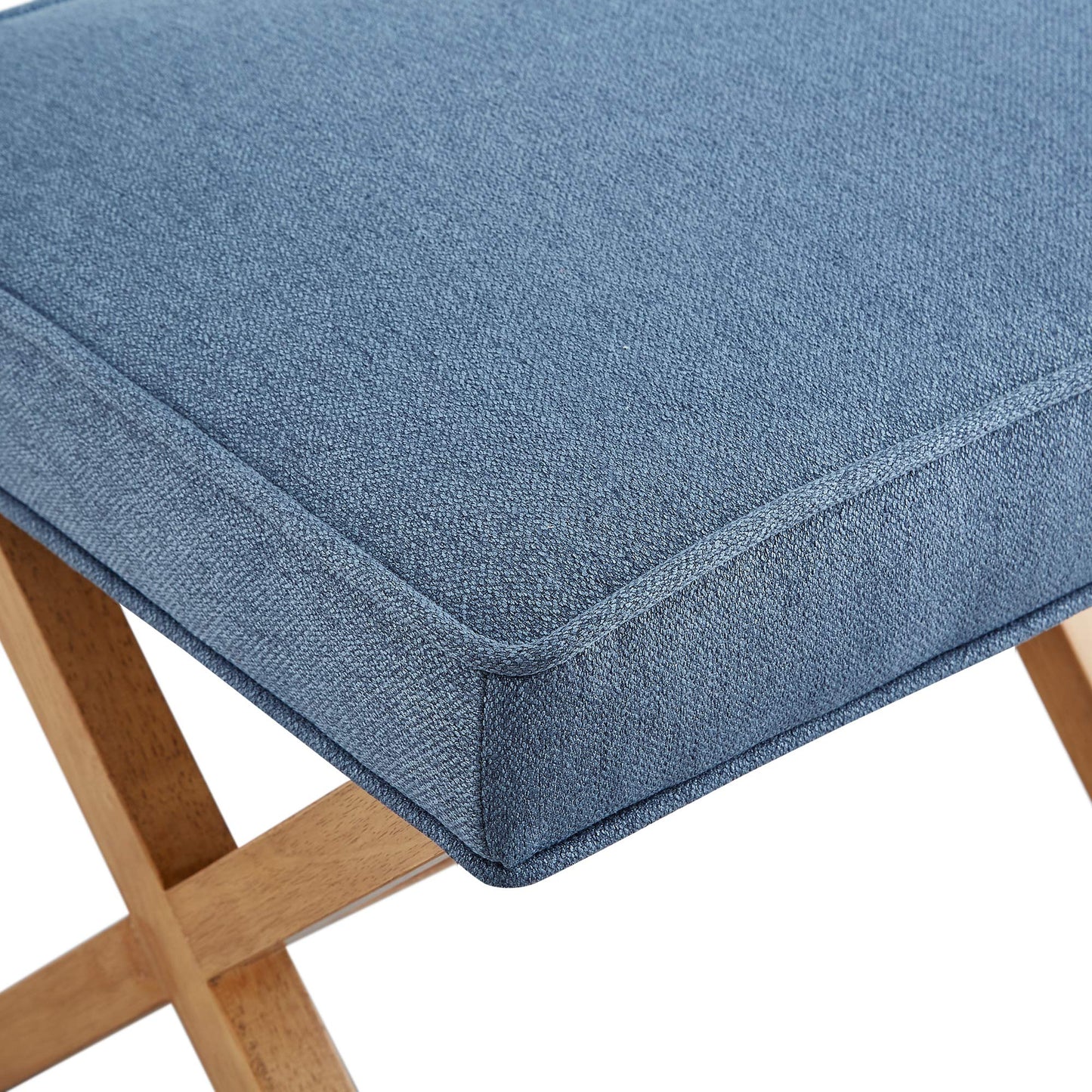 Amazon Brand – Rivet Mid-Century Modern X Stool Ottoman Chair, 20" W, Indigo - Amazon Vine