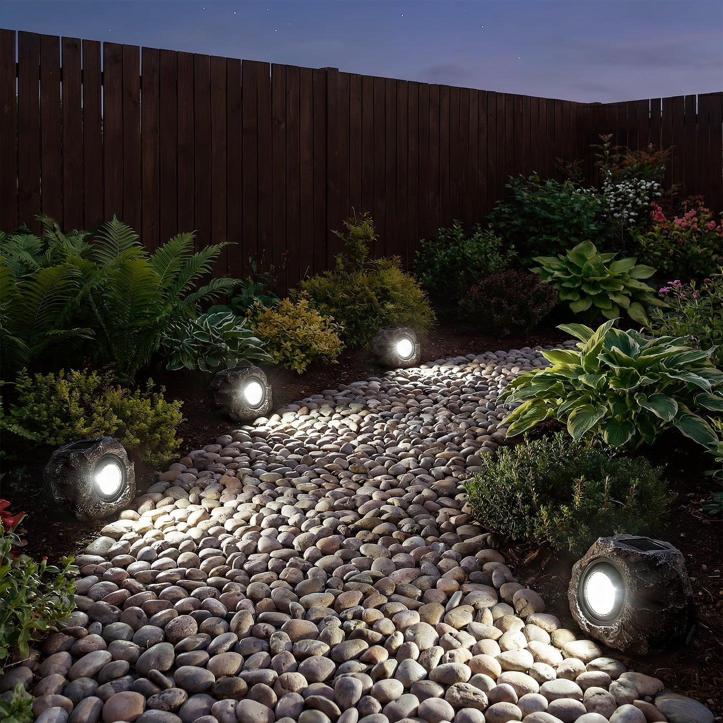 Solar Rock Lights Outdoor – 2 Pack Waterproof LED Landscape Garden Spotlights, Realistic Stone Design, Wireless Solar Powered Pathway Lights for Yard, Walkway, Patio & Lawn Decoration (Auto On/Off)