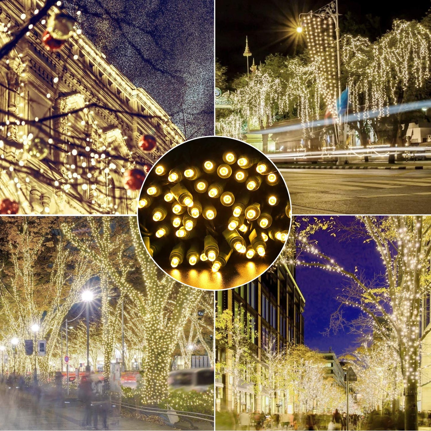 AIDDOMM Christmas Lights Warm White 50 Counts, Christmas Lights Outdoor Warm White Commercial Grade Waterproof IP65, 25Ft 5mm Outdoor Mini LED, Xmas for Tree