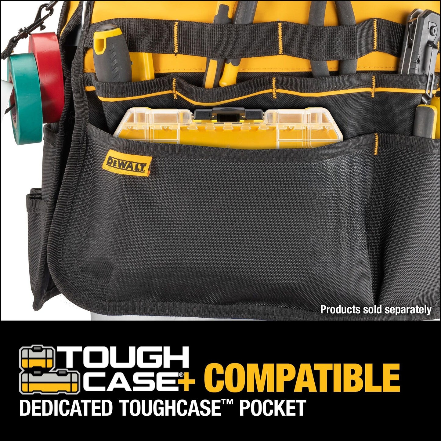 DEWALT Tool Organizer, 37 Pockets and Loops for Tool Storage Including a TOUGHCASE Pocket (DWST560109)