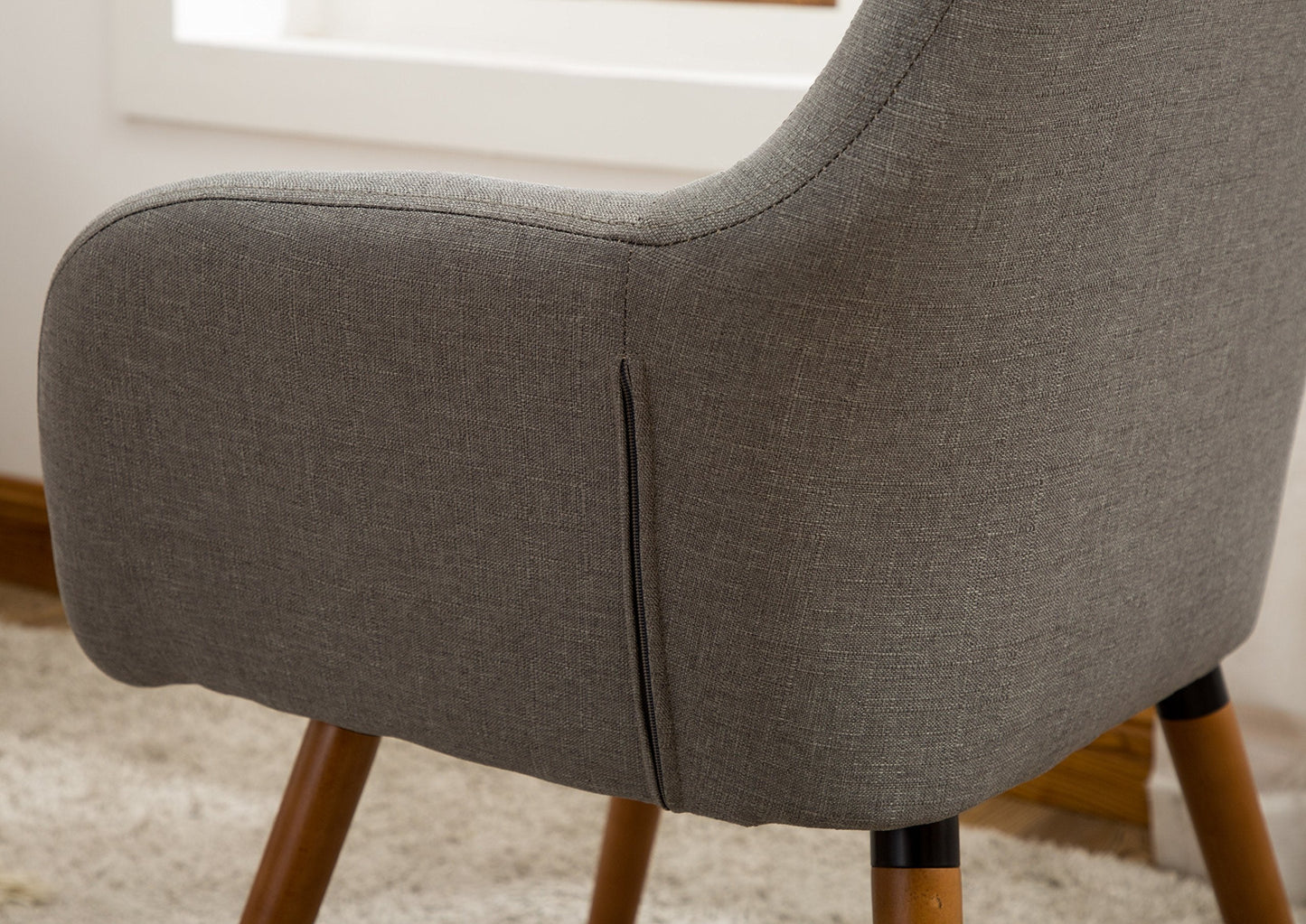 Roundhill Furniture Tuchico Contemporary Fabric Accent Chair,Arm Rest, Gray