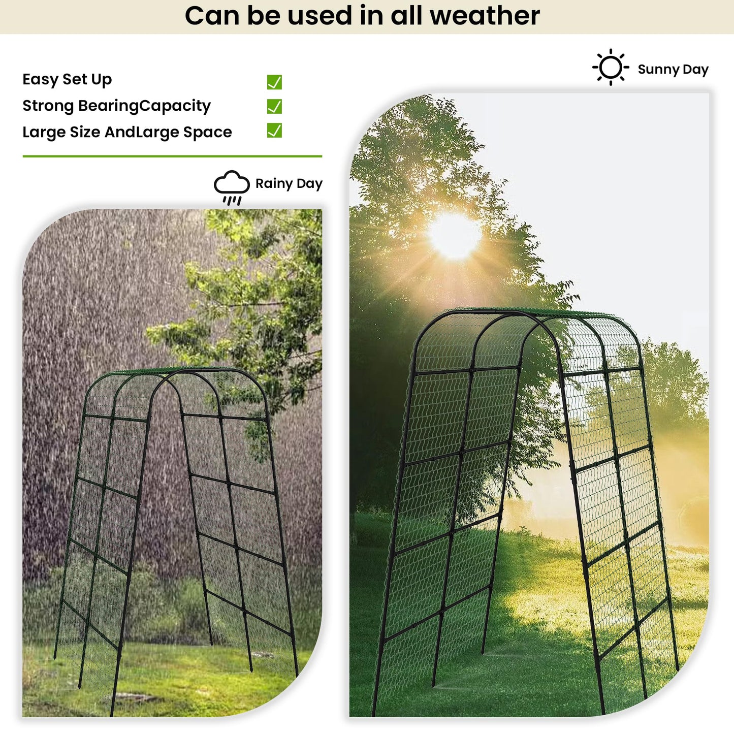 7Ft Adjustable Garden Arch Trellis for Climbing Plants Outdoor, Heavy Duty Rustproof Stainless Steel Cucumber Trellis for Raised Beds, Tall Metal Plant Support for Tomato, Squash, Beans, Flowers