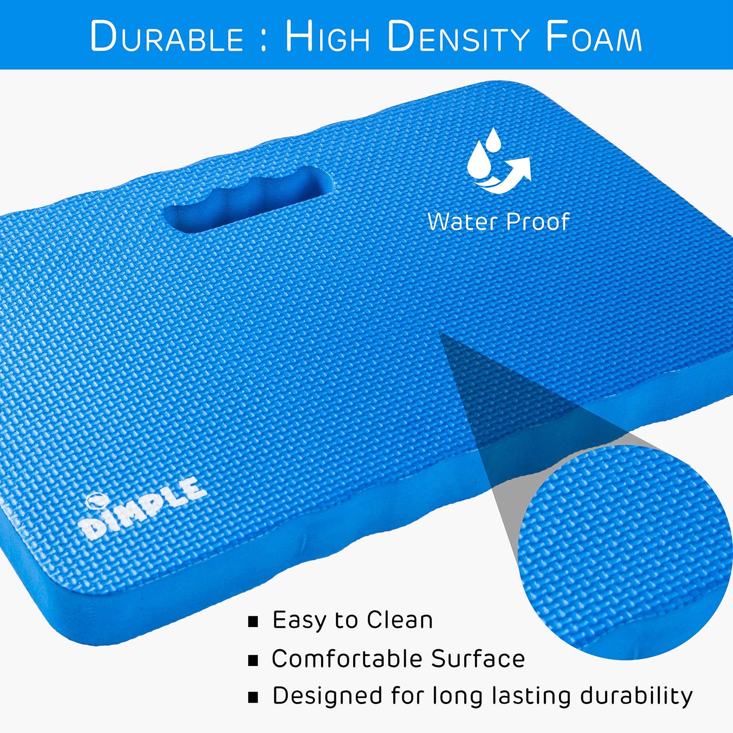 Dimple Kneeling Pad, High Density Thick Foam Comfort Kneeling Mats for Gardening, Yoga Exercise, Garden Cushions, Knee Pads Blue