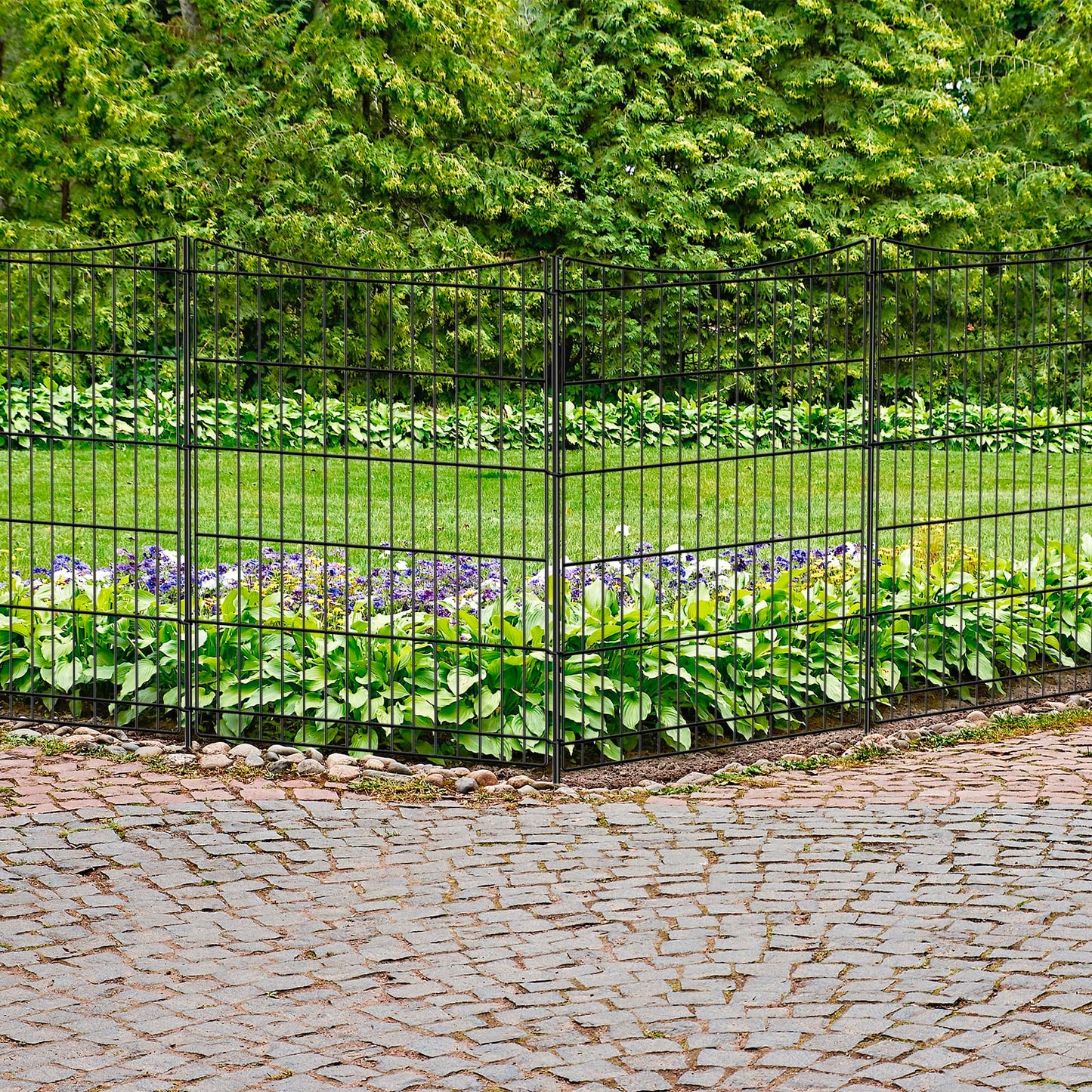 INJOPEXI Decorative Garden Fence 6 Panels 13ft(L)×36in(H) Garden Fences with 6 Panels Rustproof Metal Wire No Dig Temporary Animal Barrier Fencing Outdoor Dog Fence for Yard Patio - Without Gate