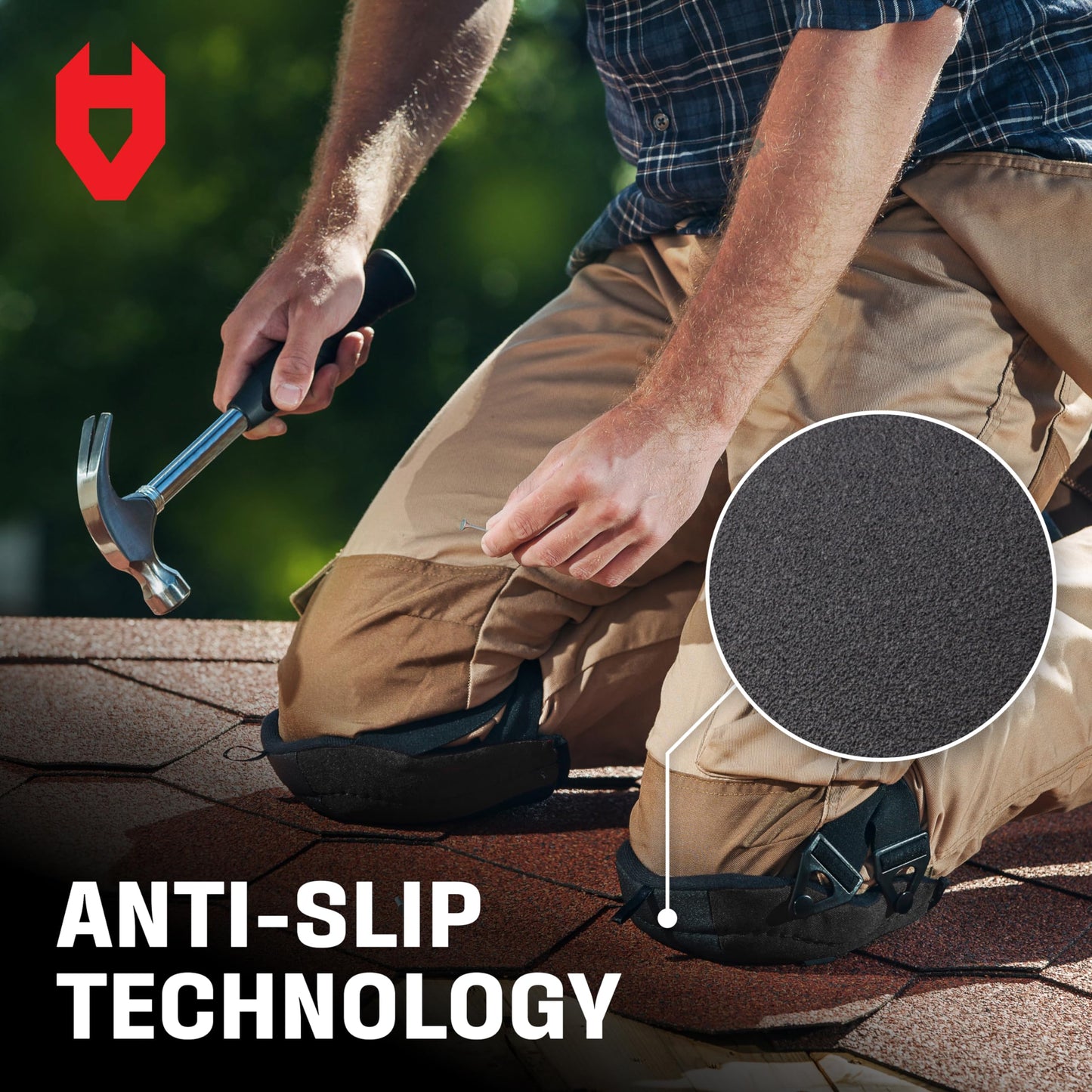 NoCry Non-Slip Work Knee Pads for Men and Women with Thick Soft Foam Padding, Strong, Adjustable Straps and Easy-to-Use Buckle Clips — Stay in Place While You Move — Perfect for Flooring or Gardening