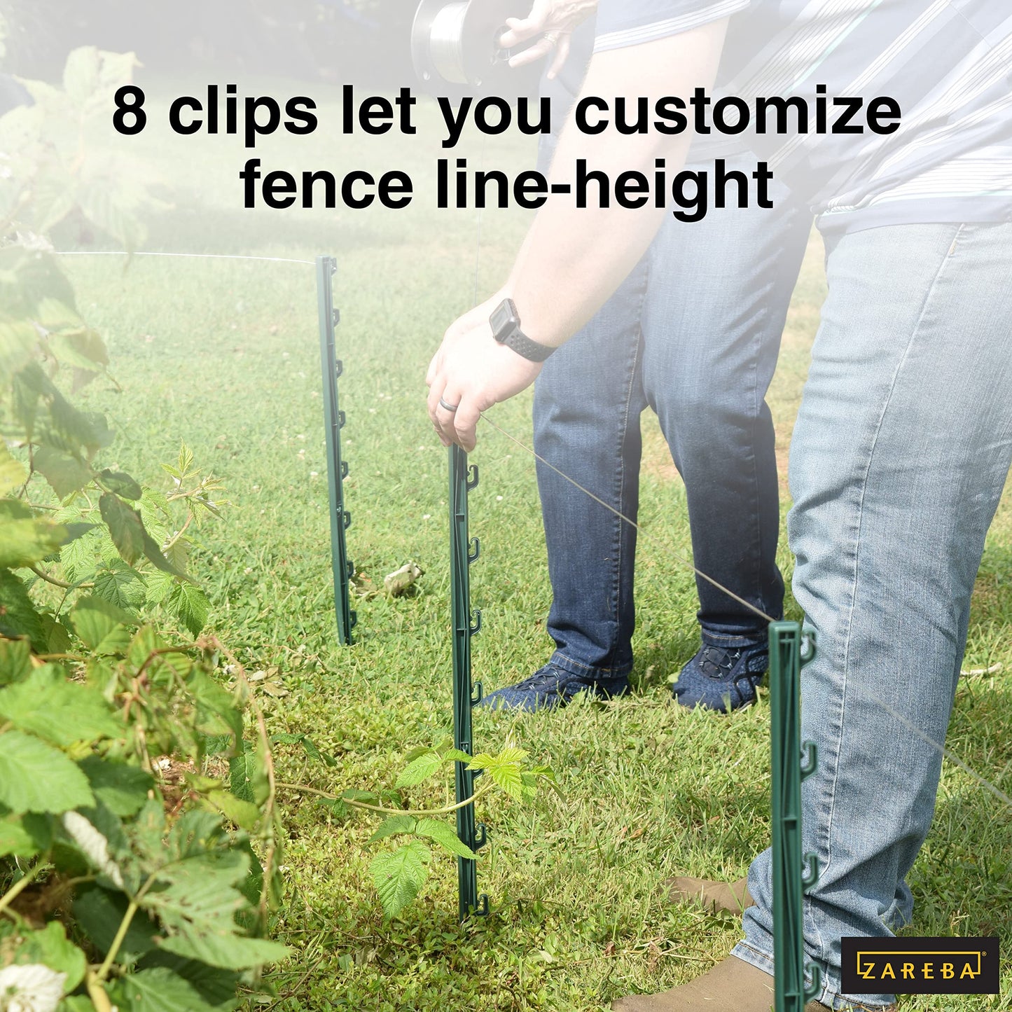 Fi-Shock P-30G 30 Inch Garden Fence Post, Ideal for Gardens and Temporary Fencing - 25 Pack