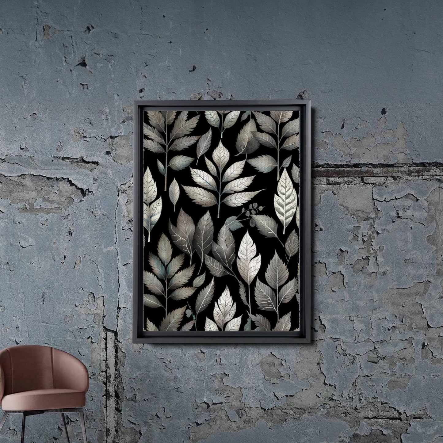 Canvas Print Scandinavian Folk Art Black and Beige Abstract Botanical Wall Art for Scandinavian Home Decor Decor Canvas, Wall