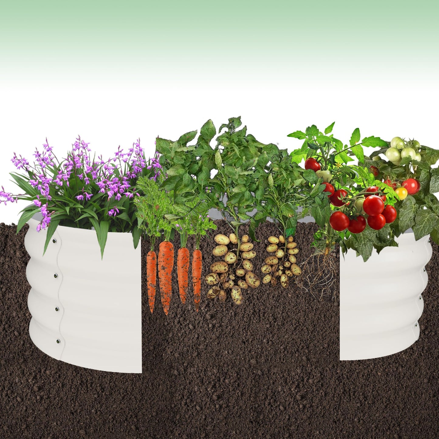 CABIHOME 2-Pack Galvanized Metal Raised Garden Beds,48x48x12 in Outdoor Planter Boxes,Open Base Deep Root Growth,Rust Resistant,Ideal for Vegetables Herbs Flowers,Patio Lawn Garden