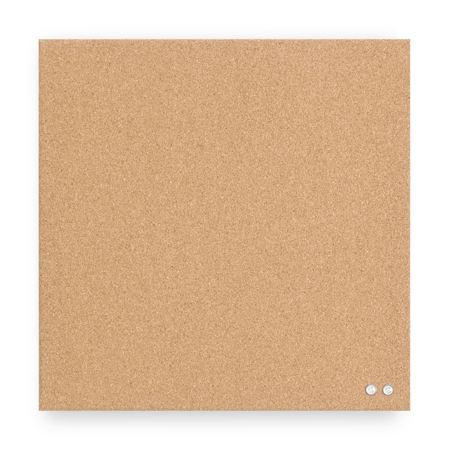 U Brands Frameless Square Cork Bulletin Board, Office Supplies, 14” x 14”, Natural, with Push Pins, 1 Count