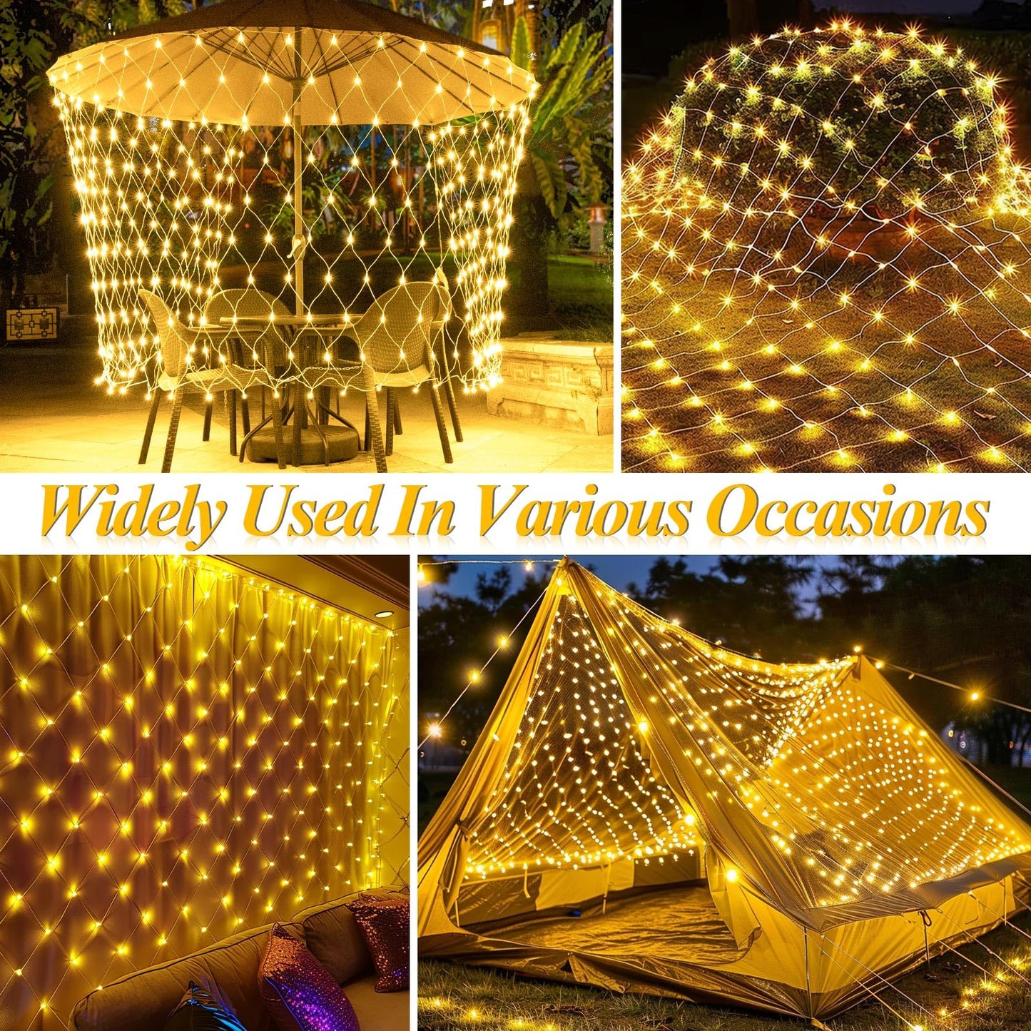 LitHome 21ft x 5ft Christmas Net Lights, 360 LED Mesh Fairy String Lights with 8 Modes, Connectable Plug in Waterproof Mesh Lights for Bushed,Trees,Yard,Patio,Garden Decorations(Warm White)