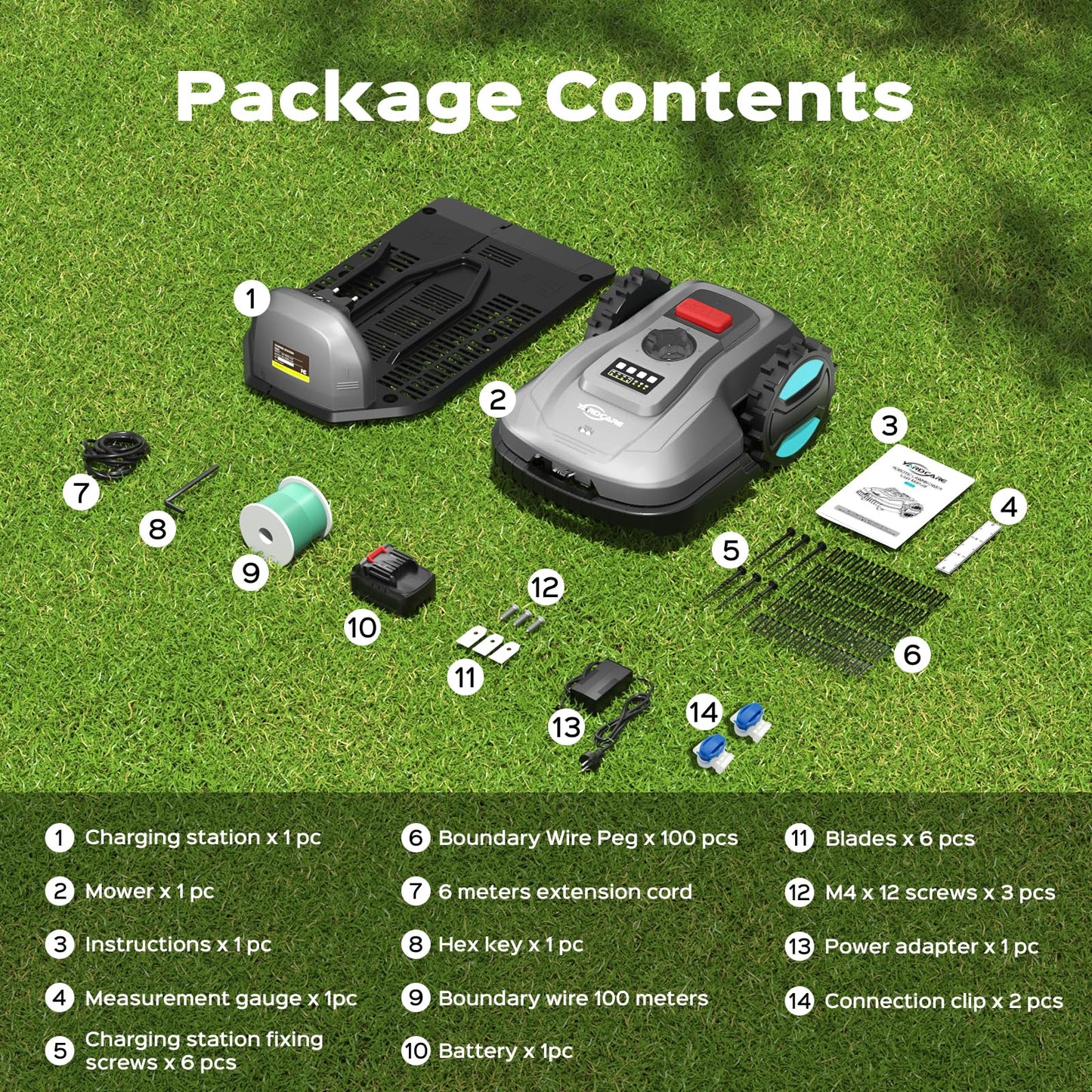 2026 New Robot Lawn Mower with App Control – Features Adjustable Cutting Height, Auto-Charging, Obstacle Detection and Brushless Motor for Lawns Up to 1/8 Acre, Dark Gray
