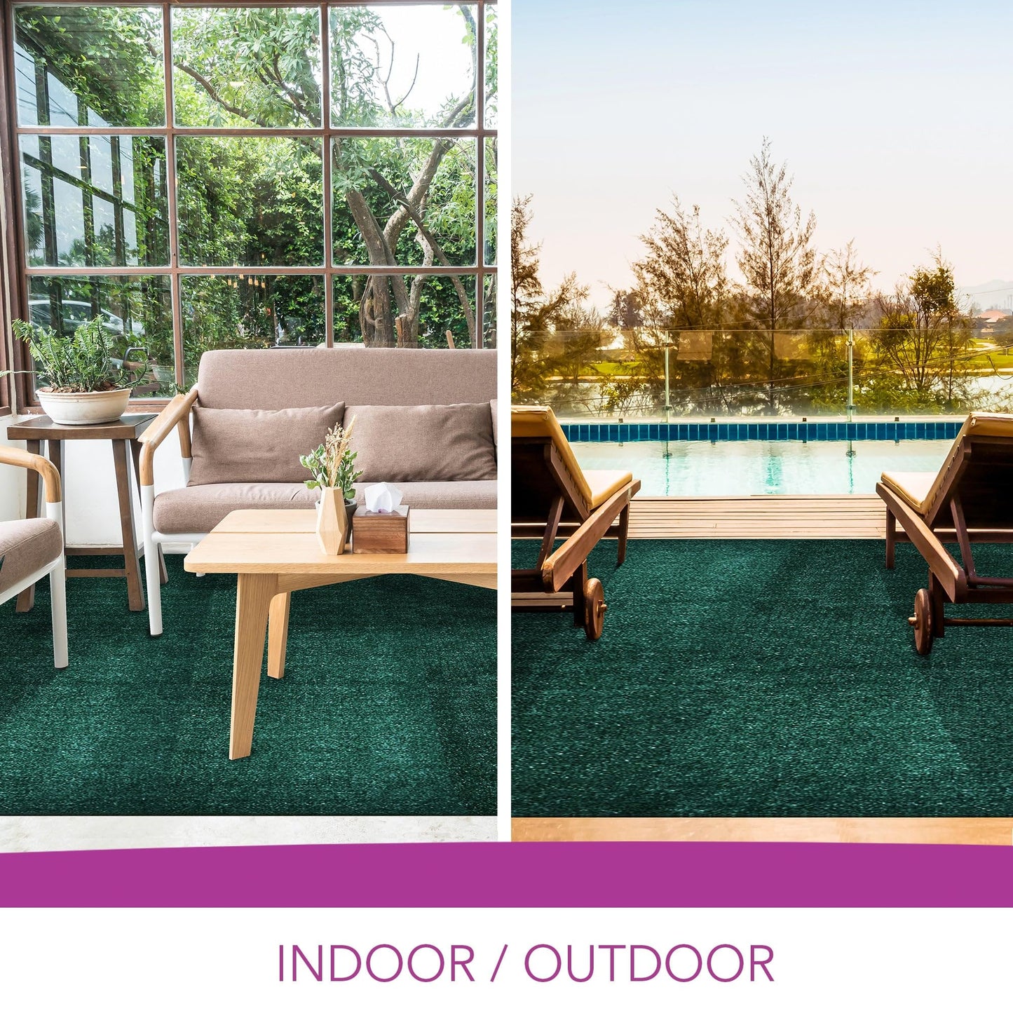 iCustomRug Synthetic Grass Rug – 4 x 20ft Emerald Turf Carpet for Patios, Yards, Boats, Camping – Indoor/Outdoor Use