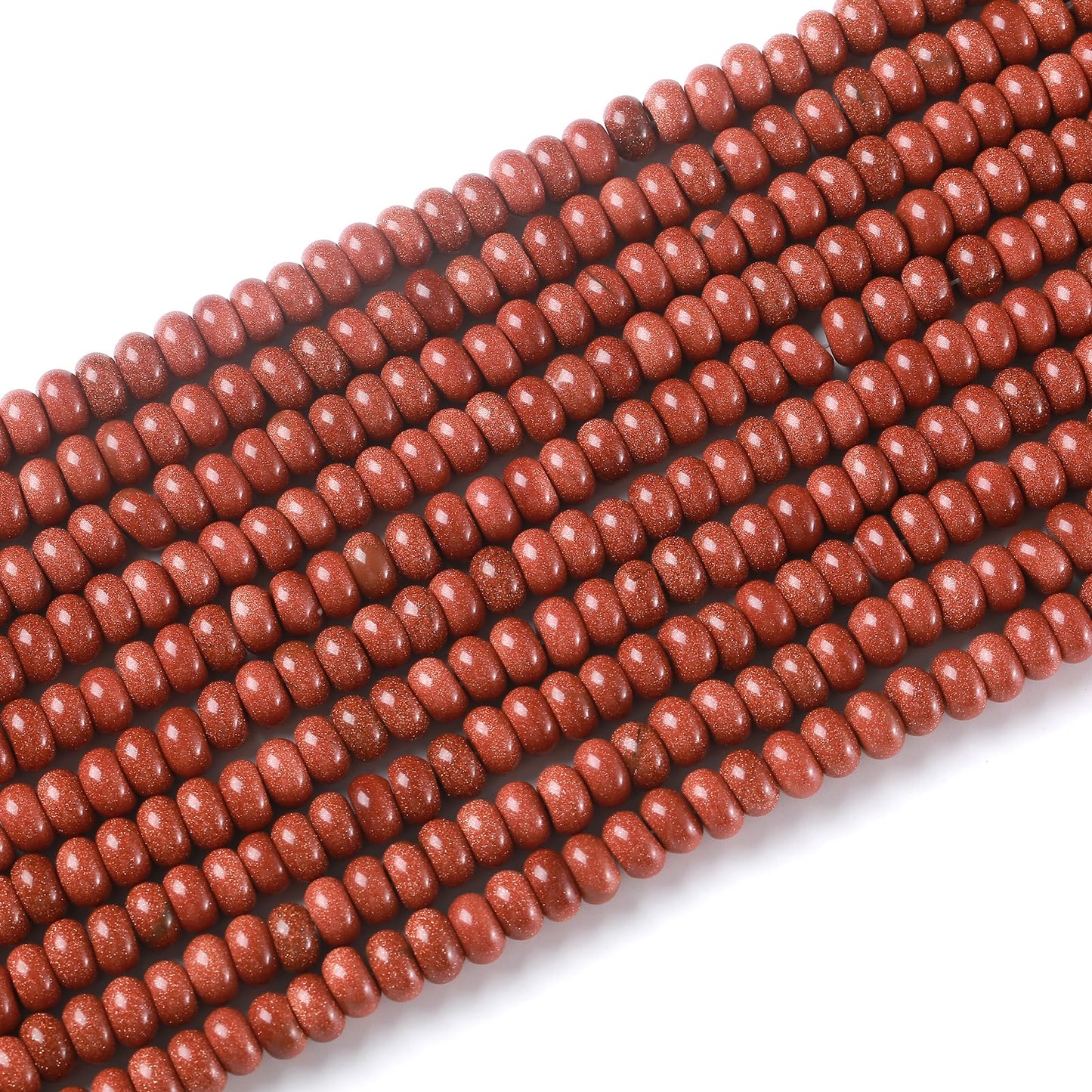 76pcs 5x8mm Natural Stone Gold Sandstone Rondelle Spacer Loose Beads Abacus Disk Stone Round Loose Gemstone Beads for Jewelry Making DIY Bracelet Necklace