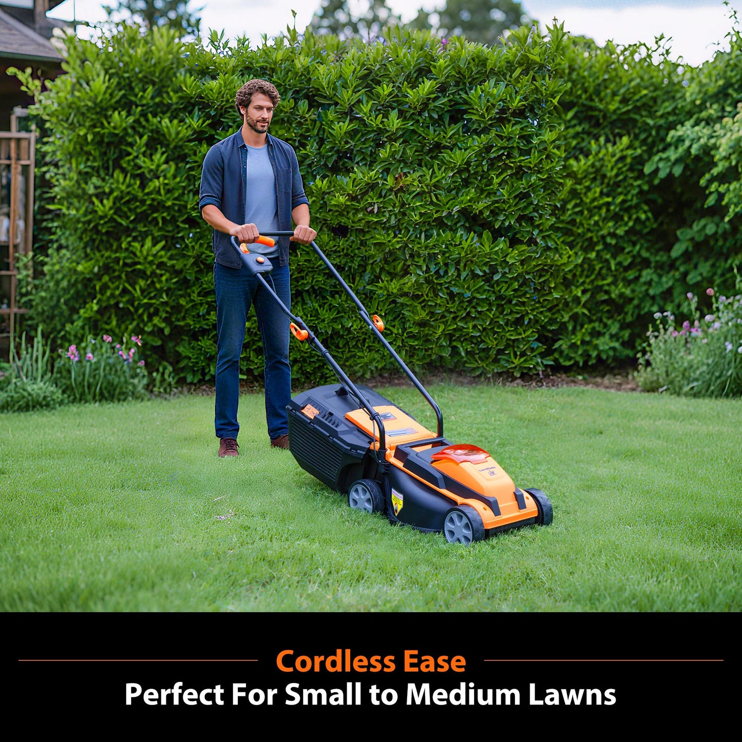LawnMaster Cordless 24V Max 13-inch Lawn Mower and Cordless Leaf Blower Combo with 2x4.0Ah Batteries and Charger-24VMWBL