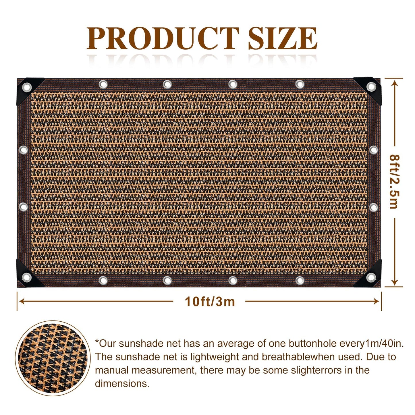 Shade Cloth for Garden,80% Mesh Tarp with Grommets Shade Cloth for Greenhouse,Patio,Vegetables,Plants Cover and Chicken Coops,Coffee Shade Net for Outdoor Garden