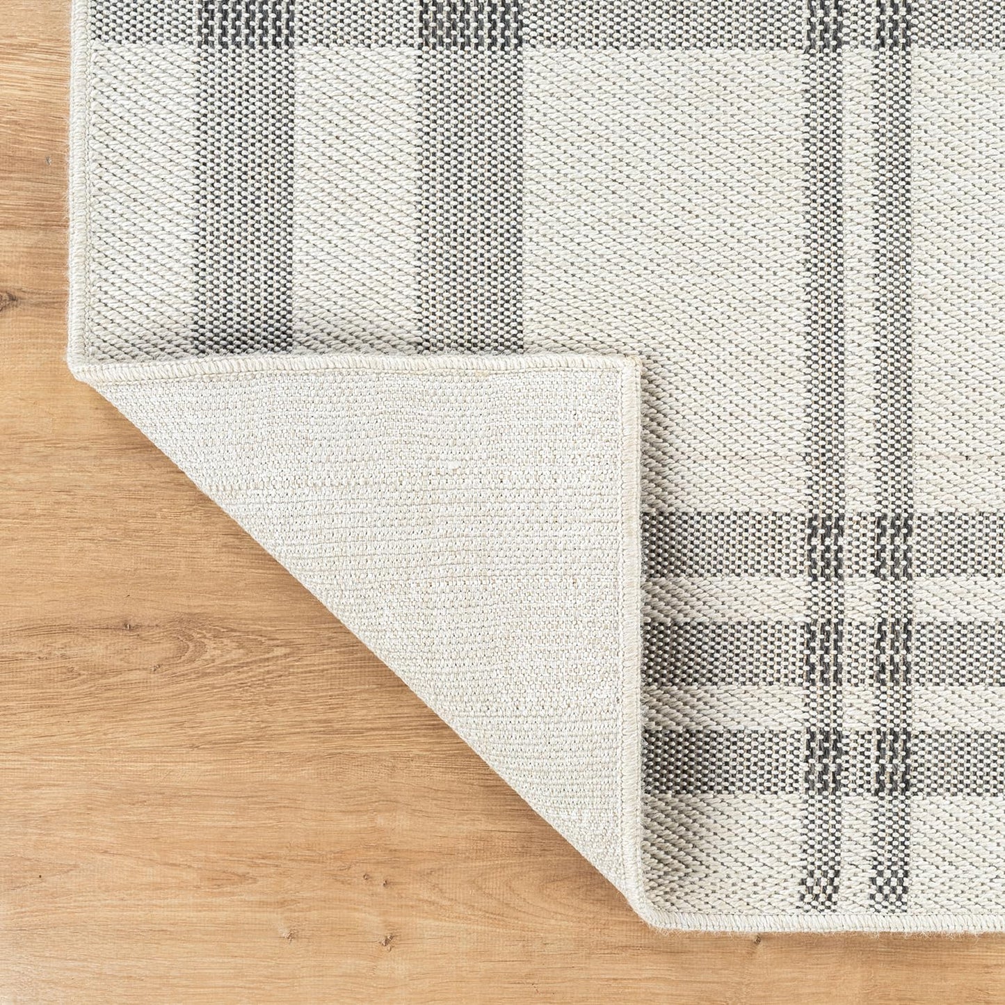 CAMILSON Easy Jute Rug 10x14, Indoor Outdoor Off-White Color Fiber Area Rugs for Living Room Patio and Dining Room Rug, Checkred Boho Woven Design, Easy-Cleaning, Washable Outside Carpet (10 x 14)