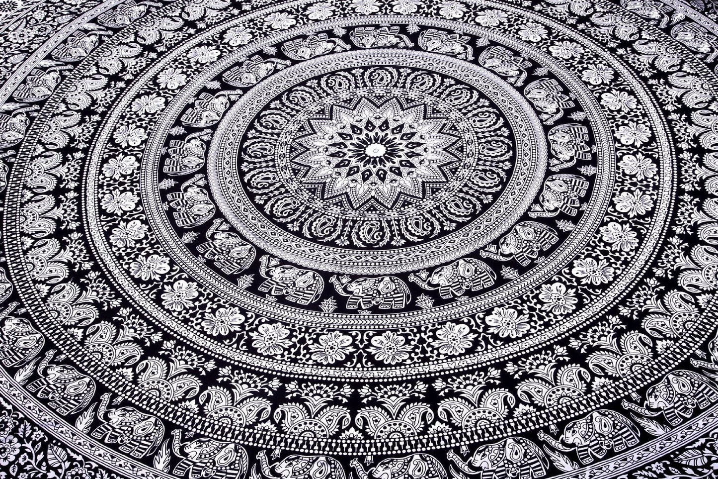 The Boho Street - Exclusive Twin Black and White Elephant Tapestry, Beautiful Indian Wall Art, Perfect Valentine Gift, Hippie Wall Hanging, Bohemian Bedspread