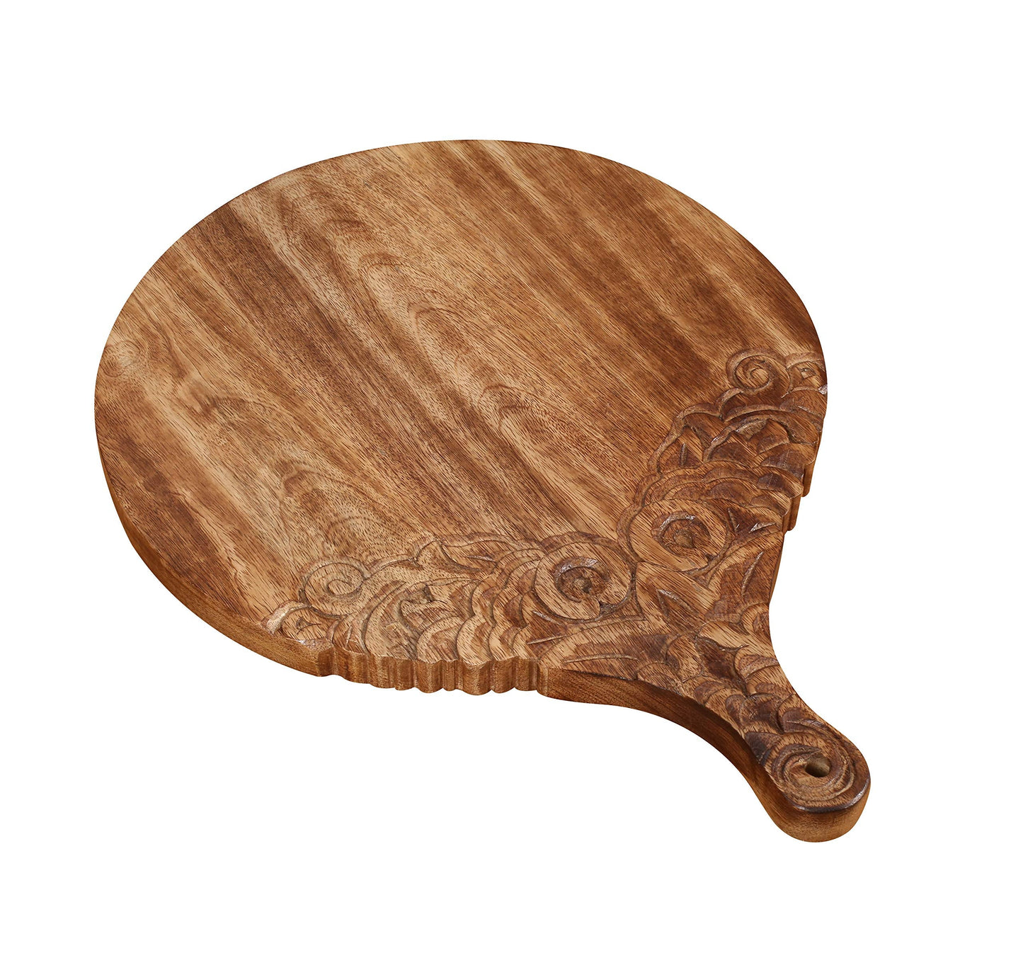 VERSAINSECT nd carved round Chopping & Serving Tray for kitchen, dining table and outdoor SIZE 17x12.5x0.95 inch
