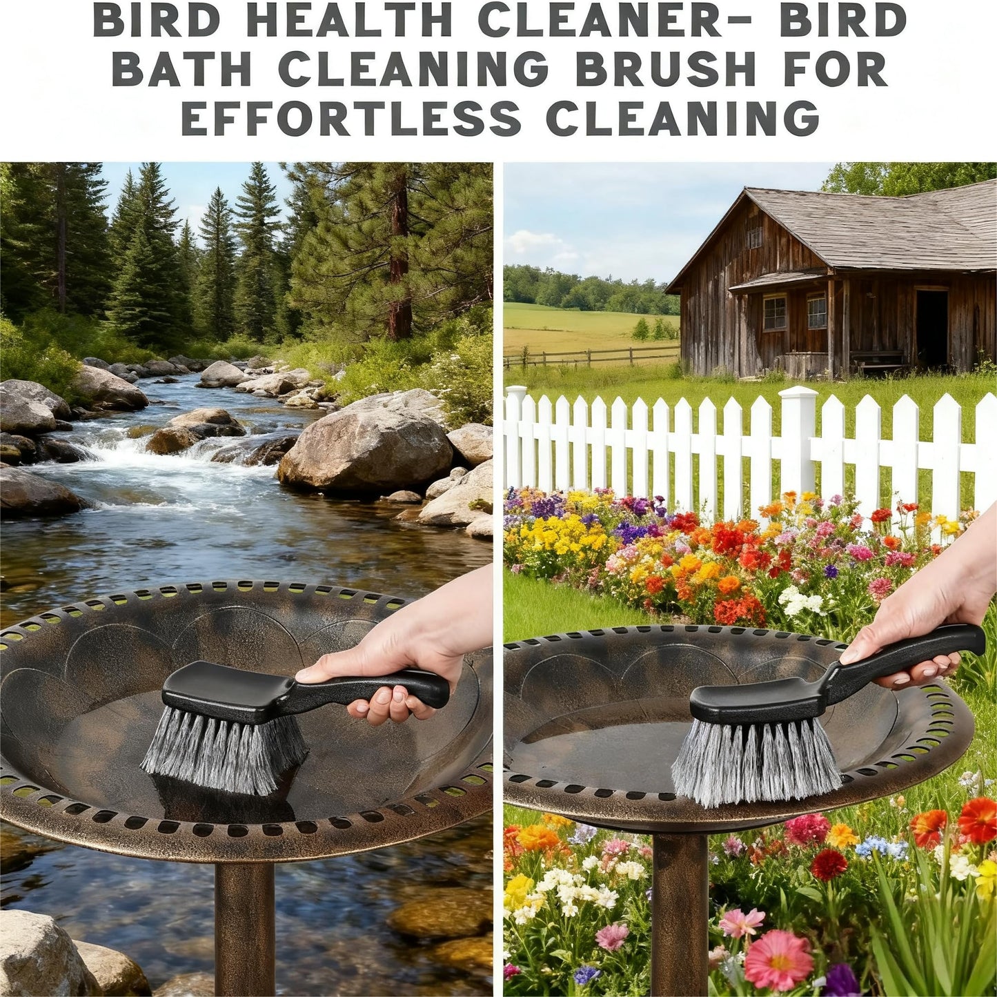 GLDFI 10-Piece Heavy-Duty Scrub Brushes Set with Bird Bath Scrubber and Crevice Tools for Outdoor, Kitchen, Bathroom, Tire & Wheel(Yellow)
