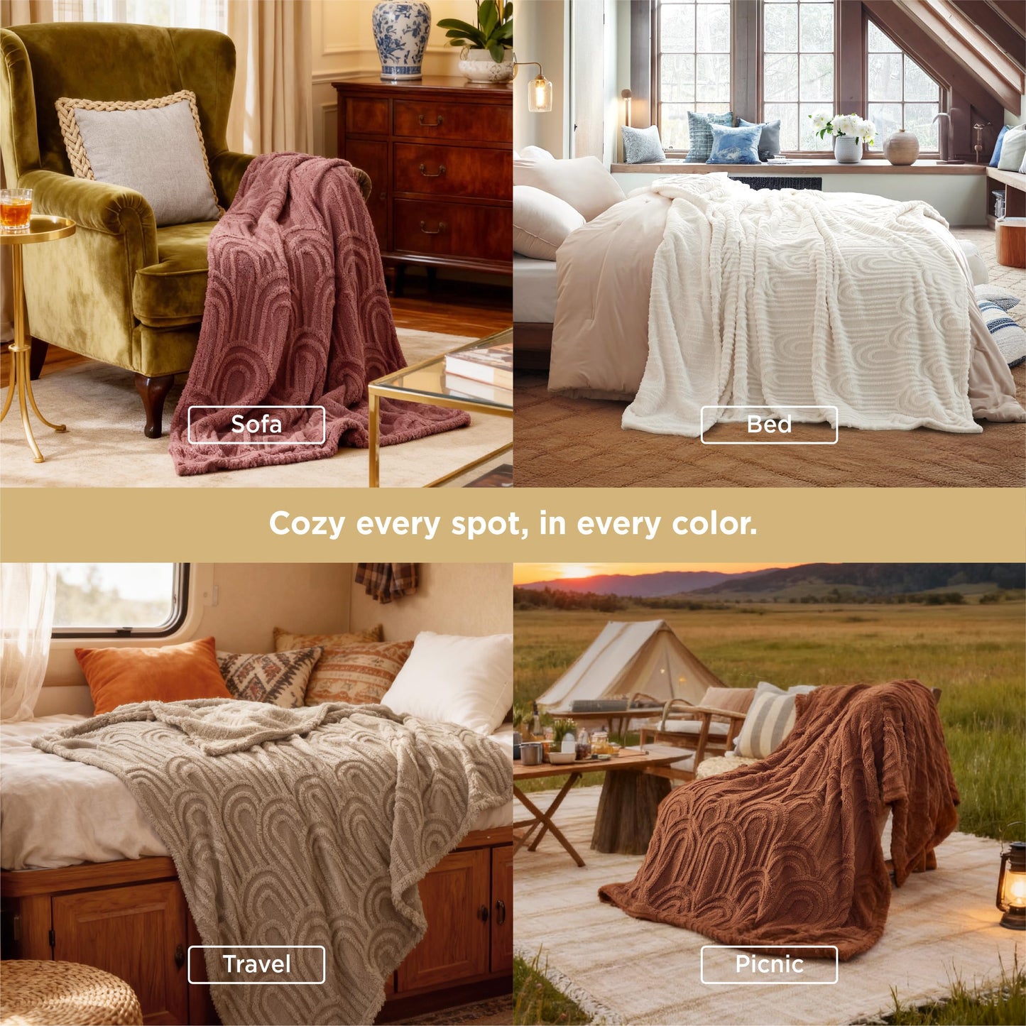 Bedsure GentleSoft Fleece Throw Blanket for Women - Super Soft & Cozy, Fluffy Blankets for Girls, Ideal for Couch & Bed, White, 50x70 Inches