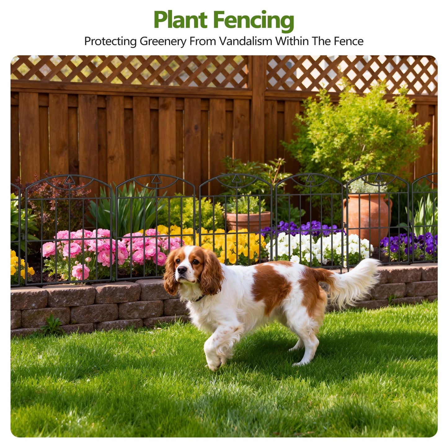 Garden Fence 17in (H) x21ft (L), 20 Pack Rustproof Metal No Dig Animal Barrier, Decorative Garden Border Fence Panels, for Dogs, Flower Bed, Patio