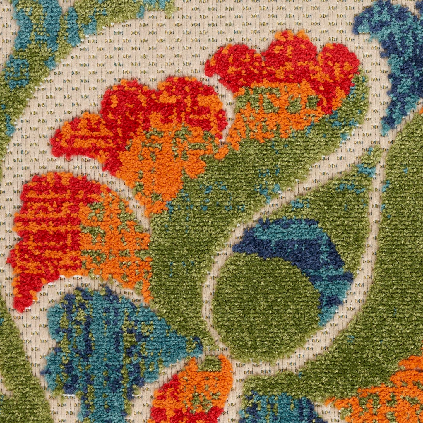 Nourison Home Aloha Red Multicolor 3'6" x 5'6" Area Rug - Easy Clean, Non Shedding, Bed Room, Living Room, Dining Room, Kitchen (4' x 6')
