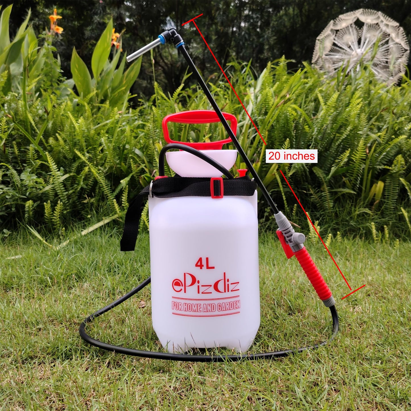ePizdiz Watering Can Device for Watering Hanging Plant Basket Hard to Reach High Plant Waterer Sprayer 1 Gallon (Red 4L)