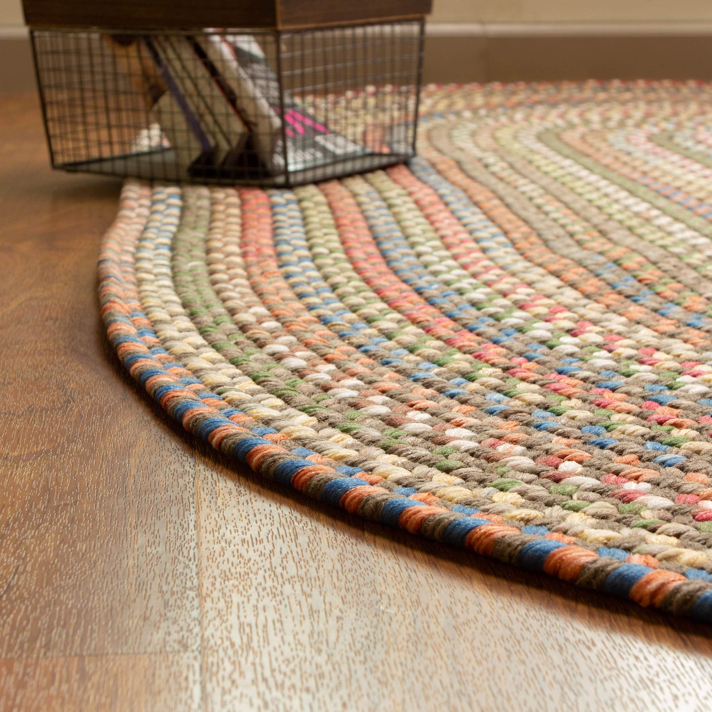 Super Area Rugs Roxbury American Made Braided Rug for Indoor Outdoor Spaces, Dk. Taupe/Natural Multi, 2' X 3' Oval